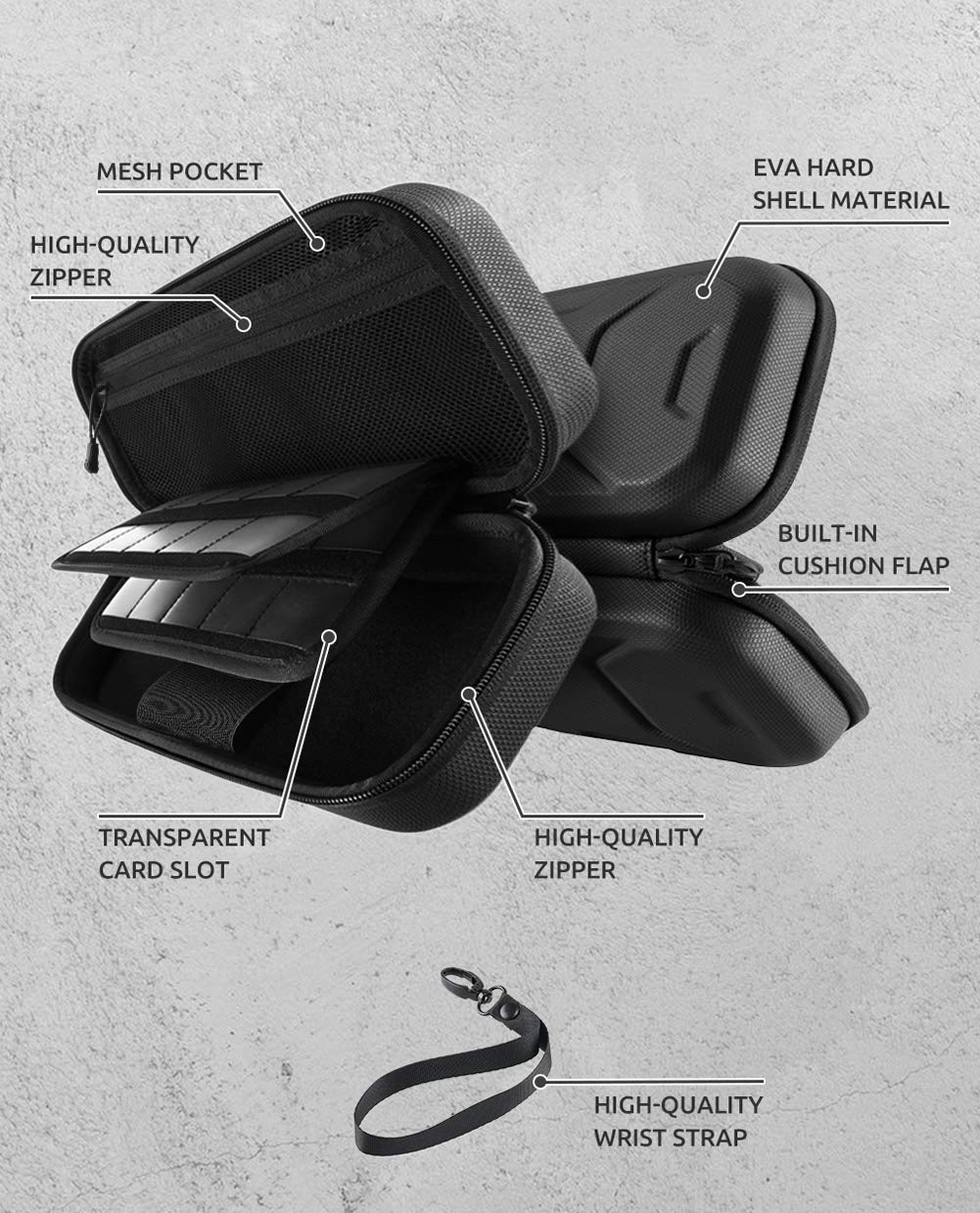 ESTUCHE RÍGIDO MUMBA PARA NINTENDO SWITCH OLED Y SWITCH 1 PLUS VERSIÓN NEGRO - 4
