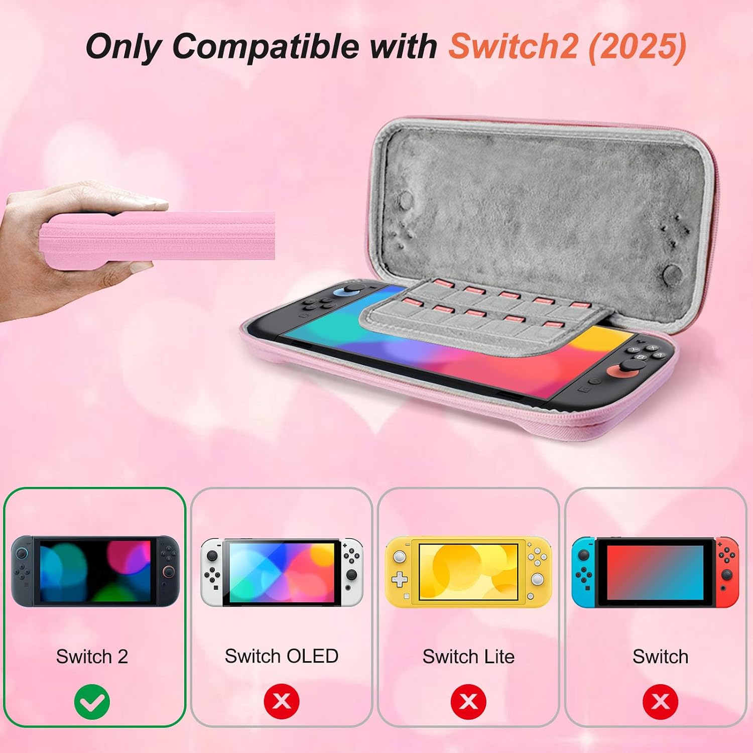 ESTUCHE PARA SWITCH 2 VIRGOCCY 23 EN 1 ROSA - 5