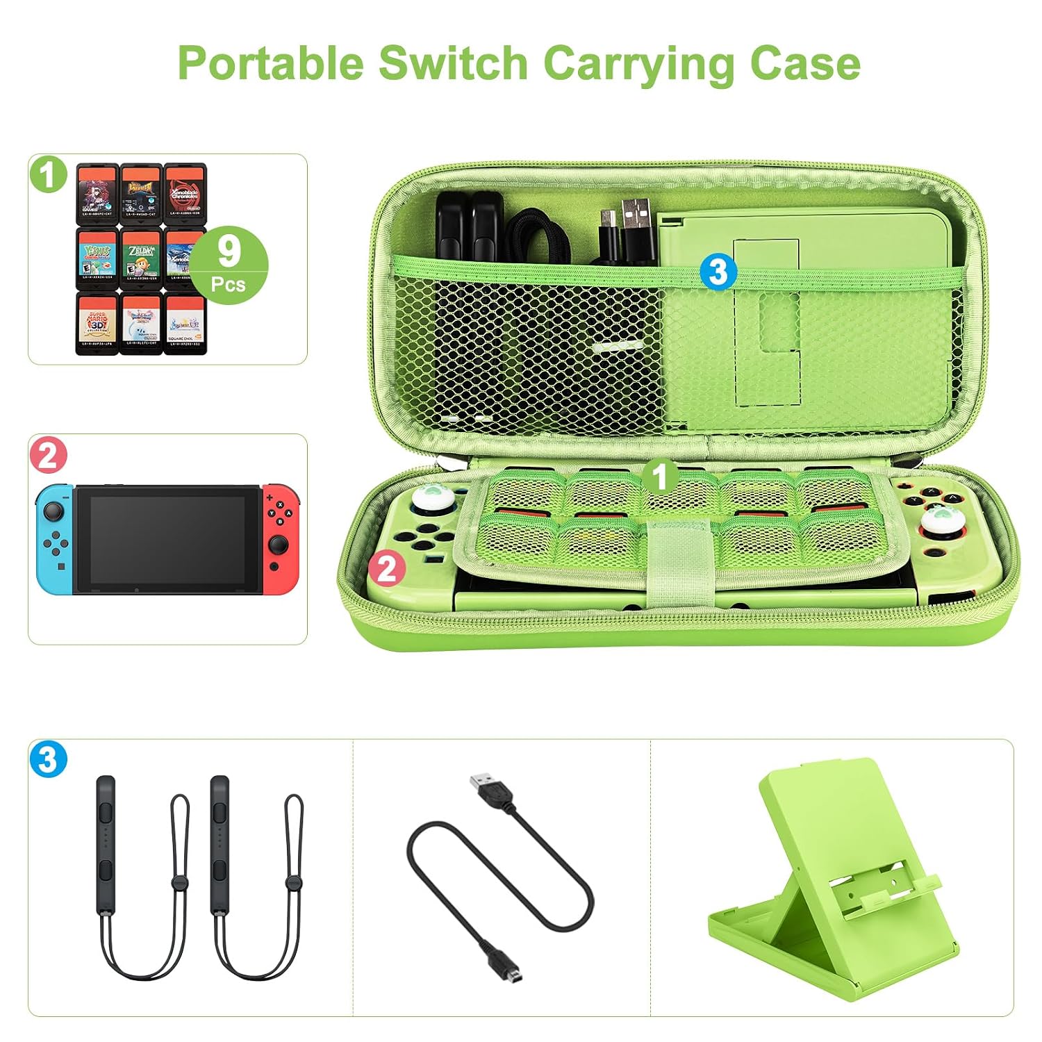 KIT DE ACCESORIOS PARA SWITCH YOUNIK 17 EN 1 VERDE - 2