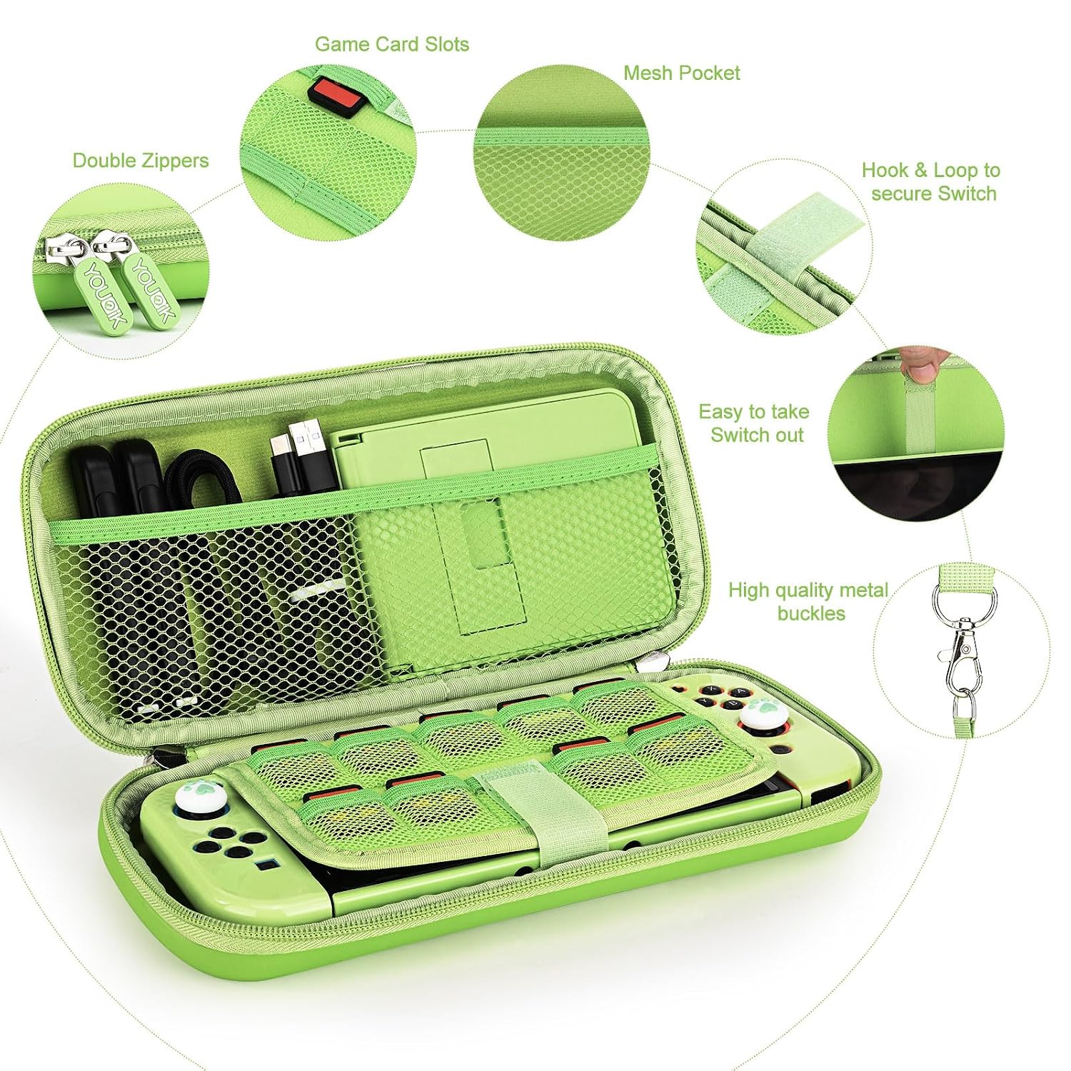 KIT DE ACCESORIOS PARA SWITCH YOUNIK 17 EN 1 VERDE - 3