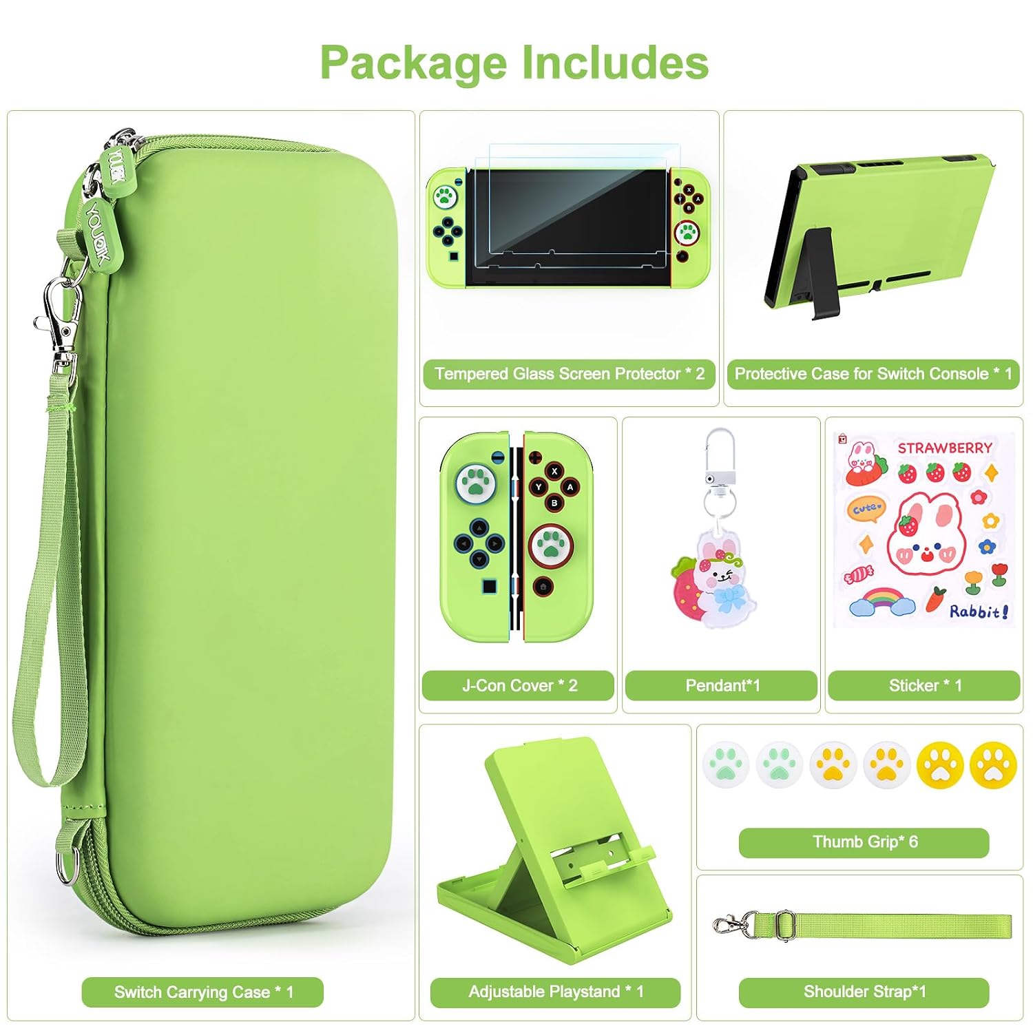 KIT DE ACCESORIOS PARA SWITCH YOUNIK 17 EN 1 VERDE - 4