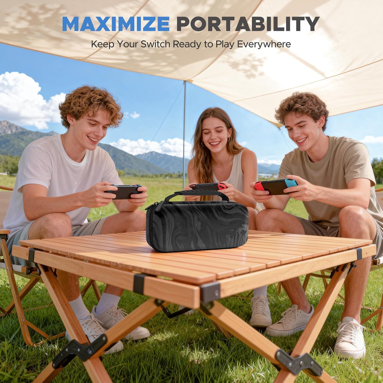 FUNDA PARA NINTENDO SWITCH 2 HOMICOZY NEGRA PARA 10 CARTUCHOS - 2