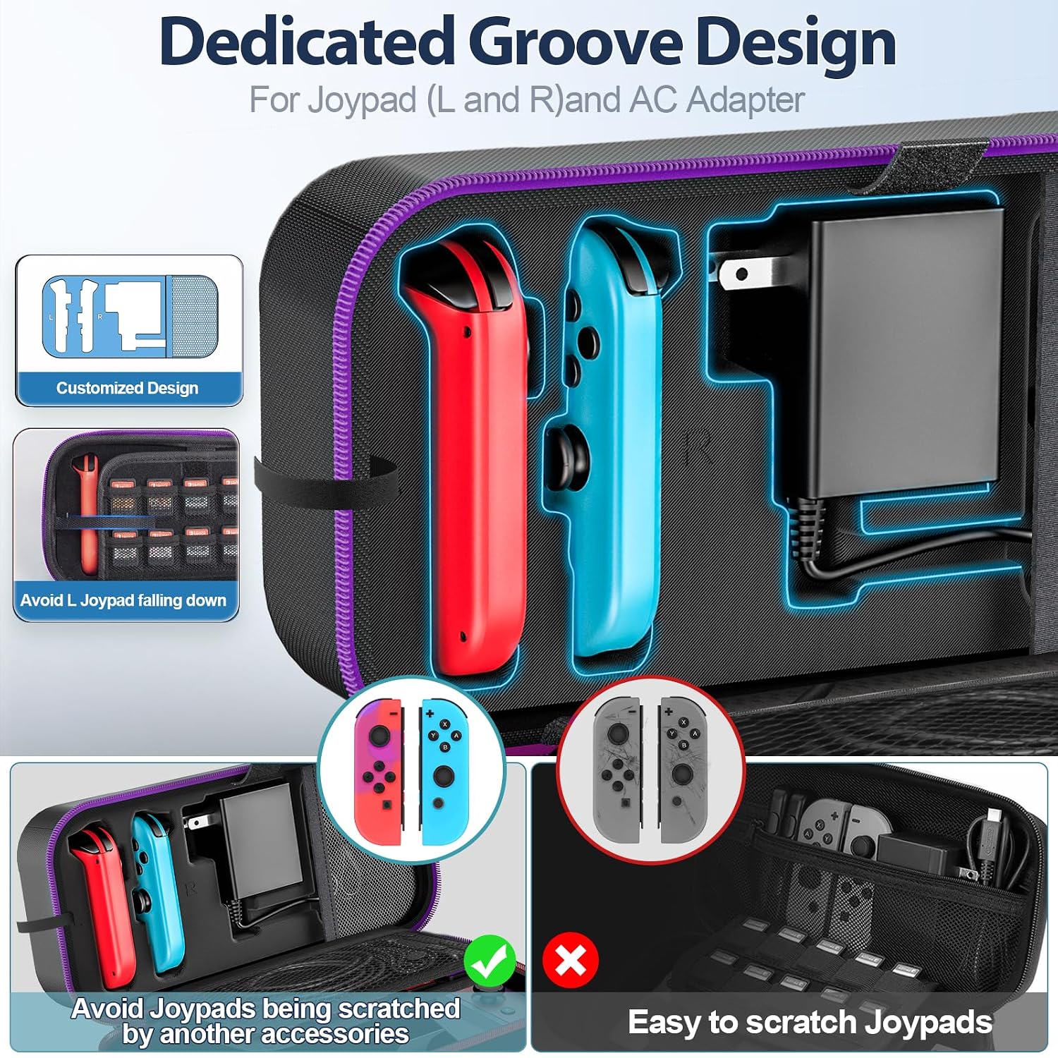 ESTUCHE PARA NINTENDO SWITCH OIVO MODELO SWITCH 1 COLOR MORADO - 3