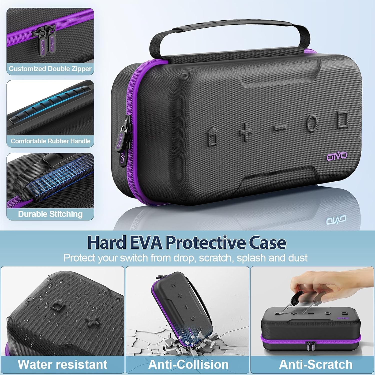 ESTUCHE PARA NINTENDO SWITCH OIVO MODELO SWITCH 1 COLOR MORADO - 4