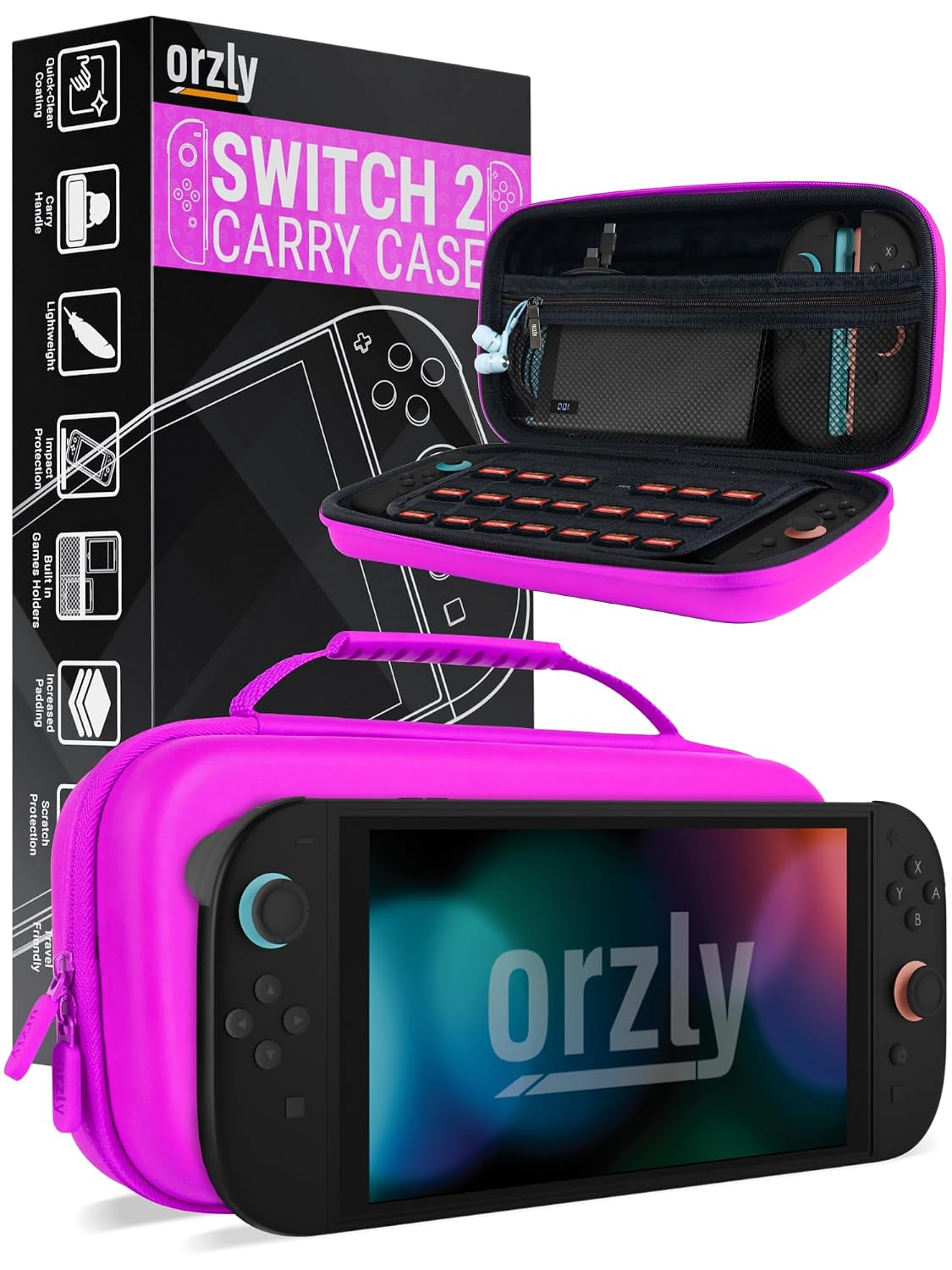FUNDA ORZLY PARA NINTENDO SWITCH 2 CON PROTECCIÓN Y ALMACENAMIENTO - 1