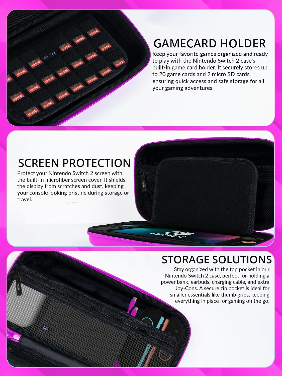 FUNDA ORZLY PARA NINTENDO SWITCH 2 CON PROTECCIÓN Y ALMACENAMIENTO - 5
