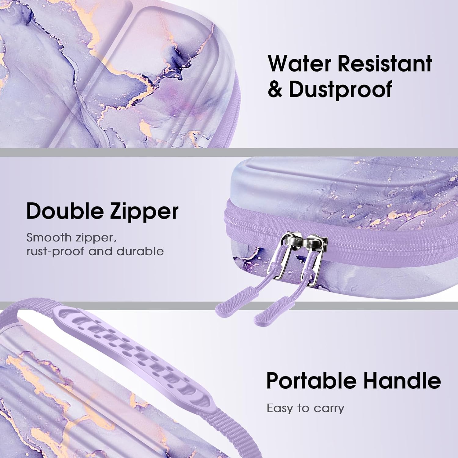 ESTUCHE RÍGIDO FINTIE PARA NINTENDO SWITCH 2 (2025) COLOR LILA MÁRMOL - 3