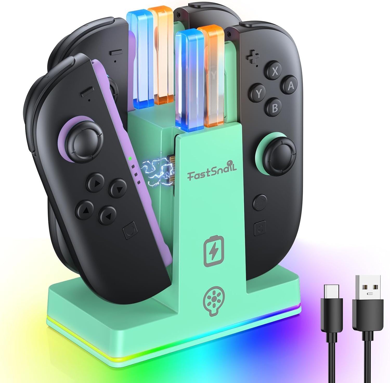 BASE CARGADORA FASTSNAIL PARA CONTROLES NINTENDO SWITCH 2 - 1