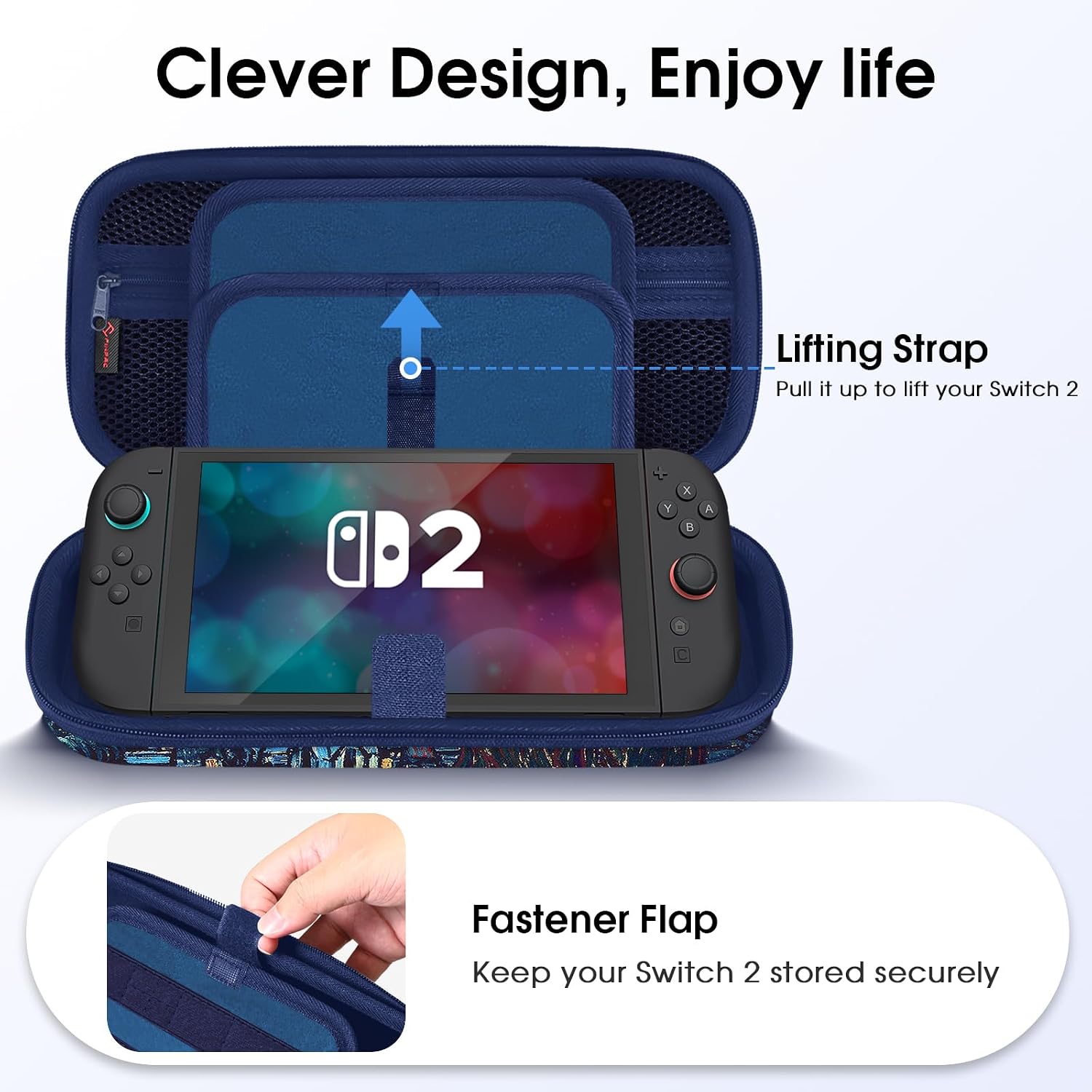 ESTUCHE RÍGIDO FINTIE PARA NINTENDO SWITCH 2 2025 STARRY NIGHT - 5