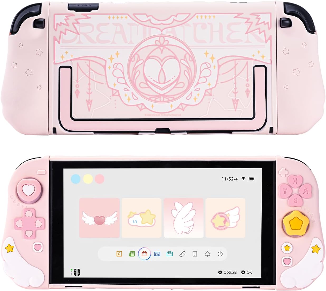 FUNDA PROTECTORA GEEKSHARE PARA SWITCH 2 STAR WING CON CUBIERTA DE SILICONA PARA JOYSTICKS Y 2 GRIPS PARA PULGAR - 1