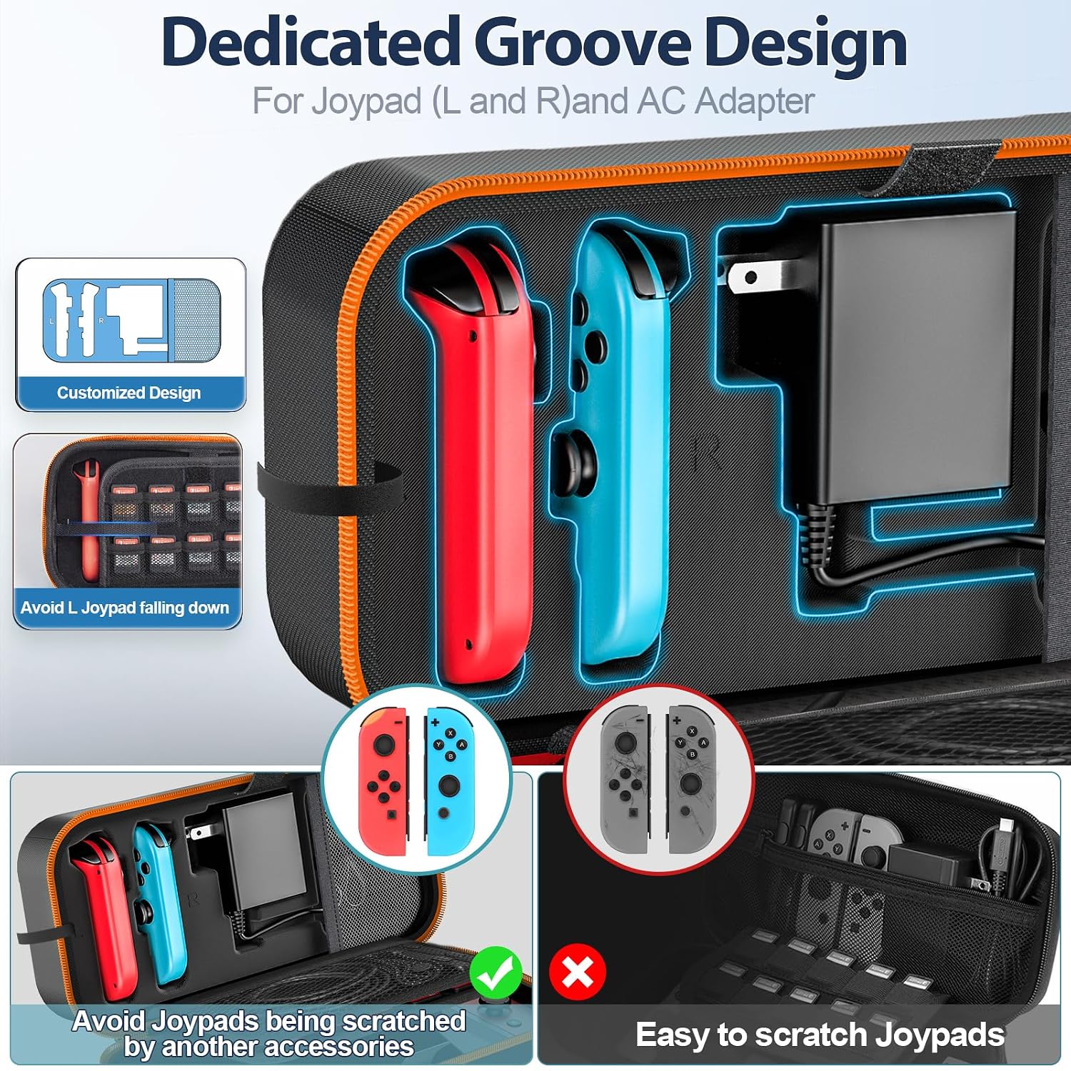 ESTUCHE PARA NINTENDO SWITCH OIVO OLED RÍGIDO NARANJA CON CAPACIDAD PARA 20 JUEGOS - 2