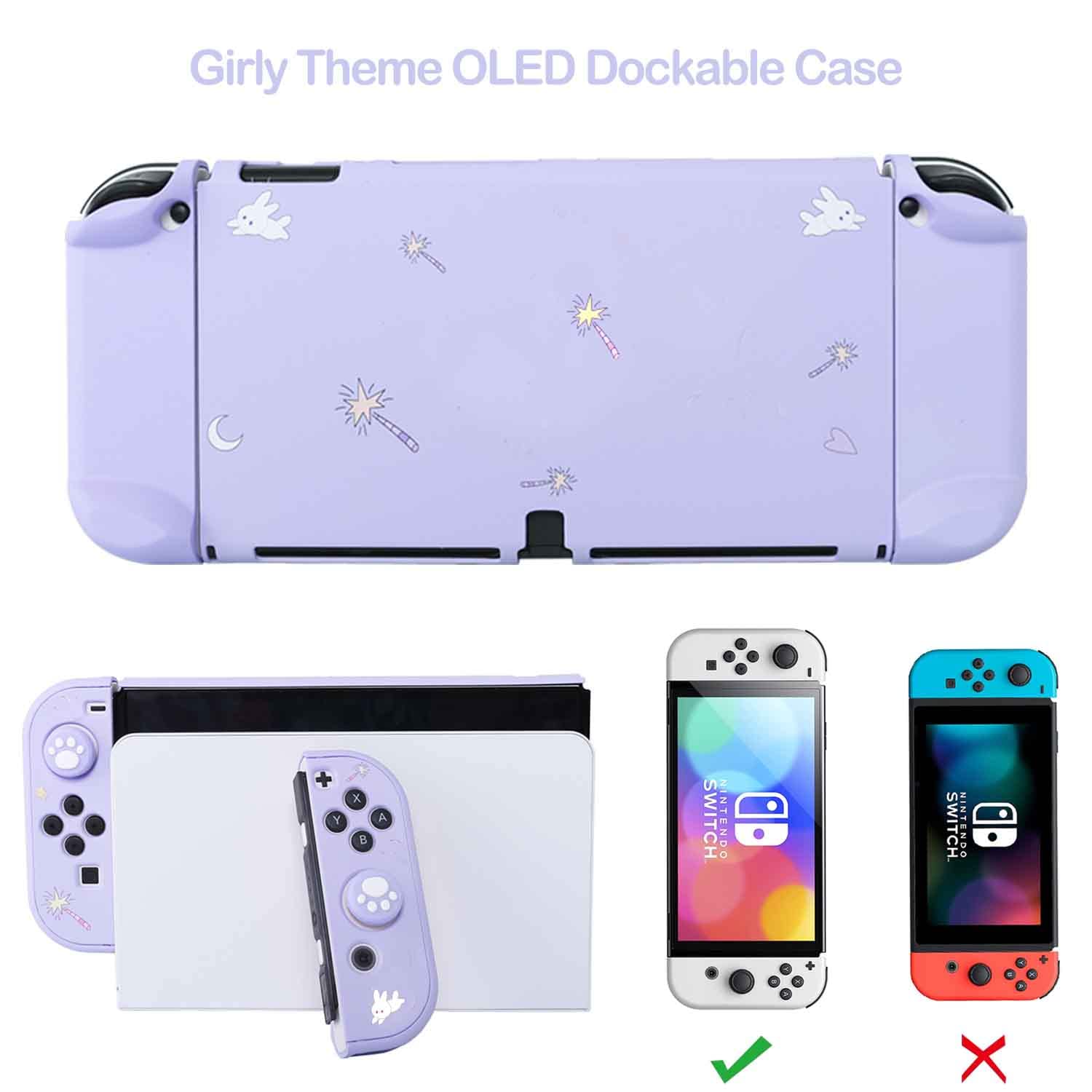 KIT DE ACCESORIOS GUTIAL PARA NINTENDO SWITCH OLED MORADO - 4