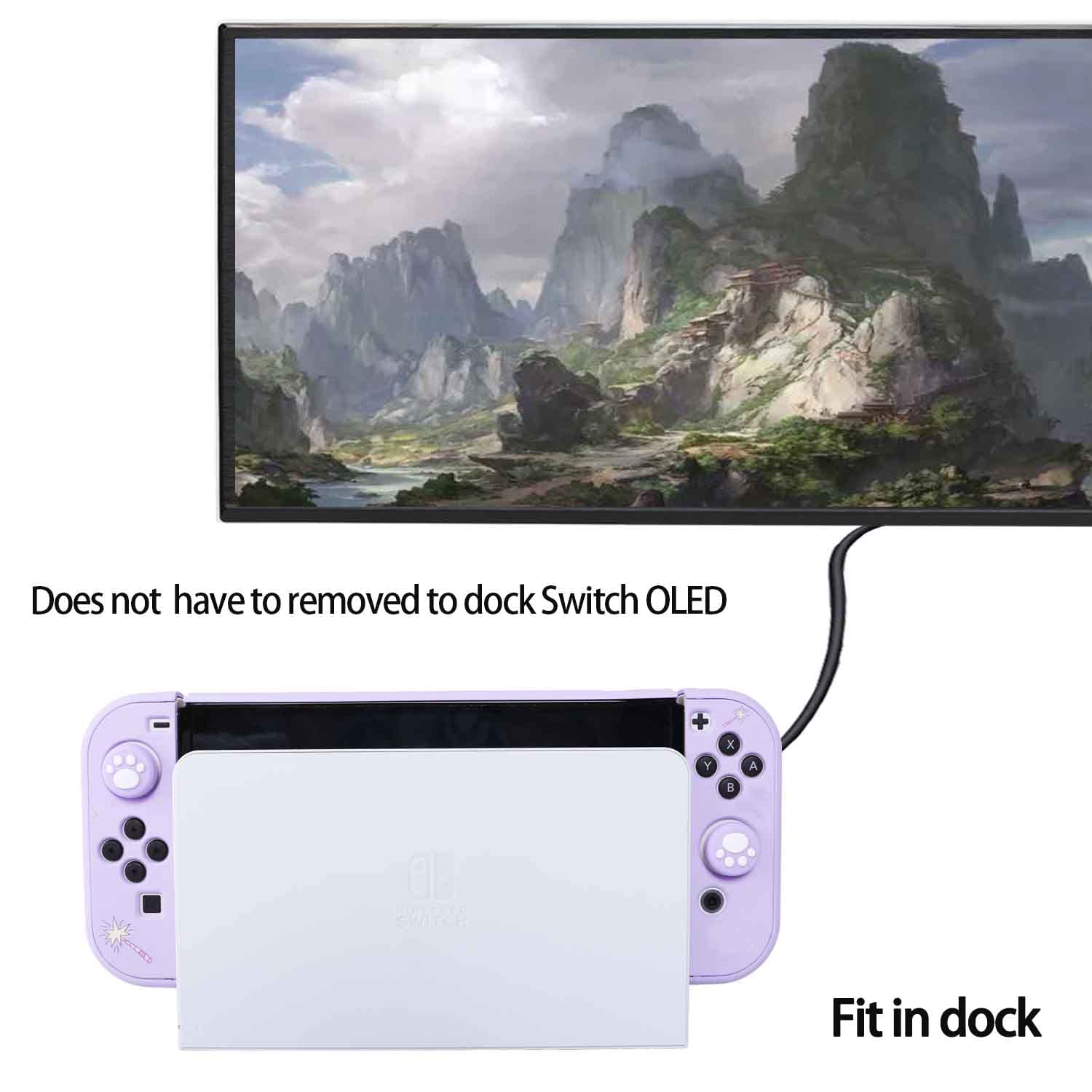 KIT DE ACCESORIOS GUTIAL PARA NINTENDO SWITCH OLED MORADO - 5