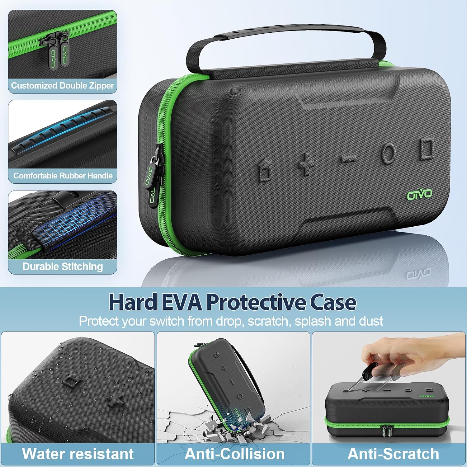 ESTUCHE PARA NINTENDO SWITCH OIVO OLED VERDE - 4