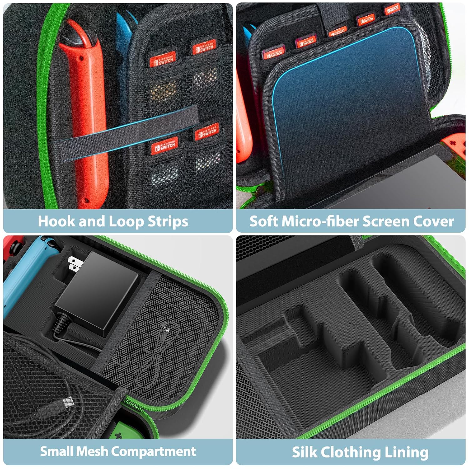 ESTUCHE PARA NINTENDO SWITCH OIVO OLED VERDE - 5