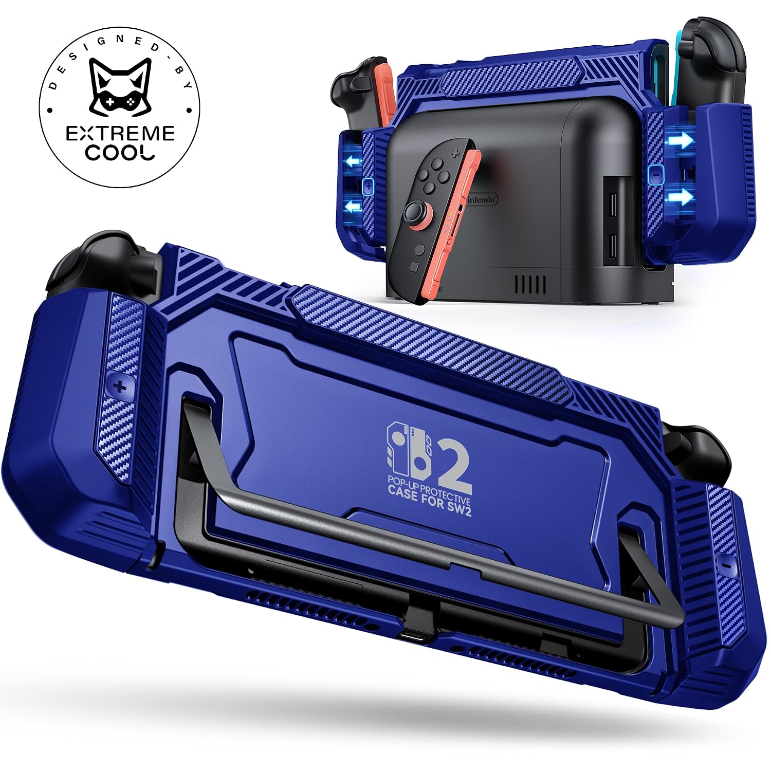 FUNDA PROTECTORA NINABXY PARA NINTENDO SWITCH 2 AZUL MEDIANOCHE - 1