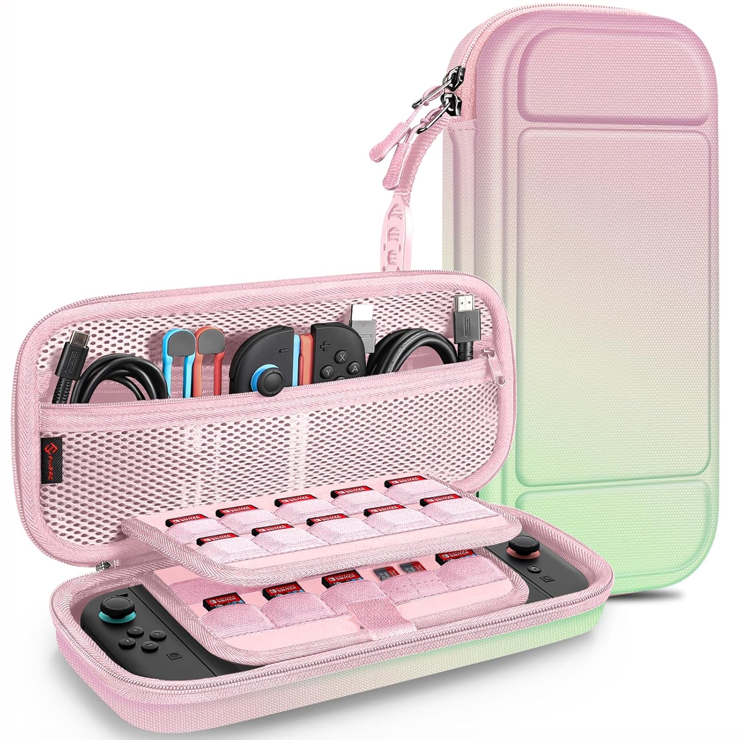 ESTUCHE RÍGIDO FINTIE PARA NINTENDO SWITCH 2 (2025) ROSA VERDE - 1