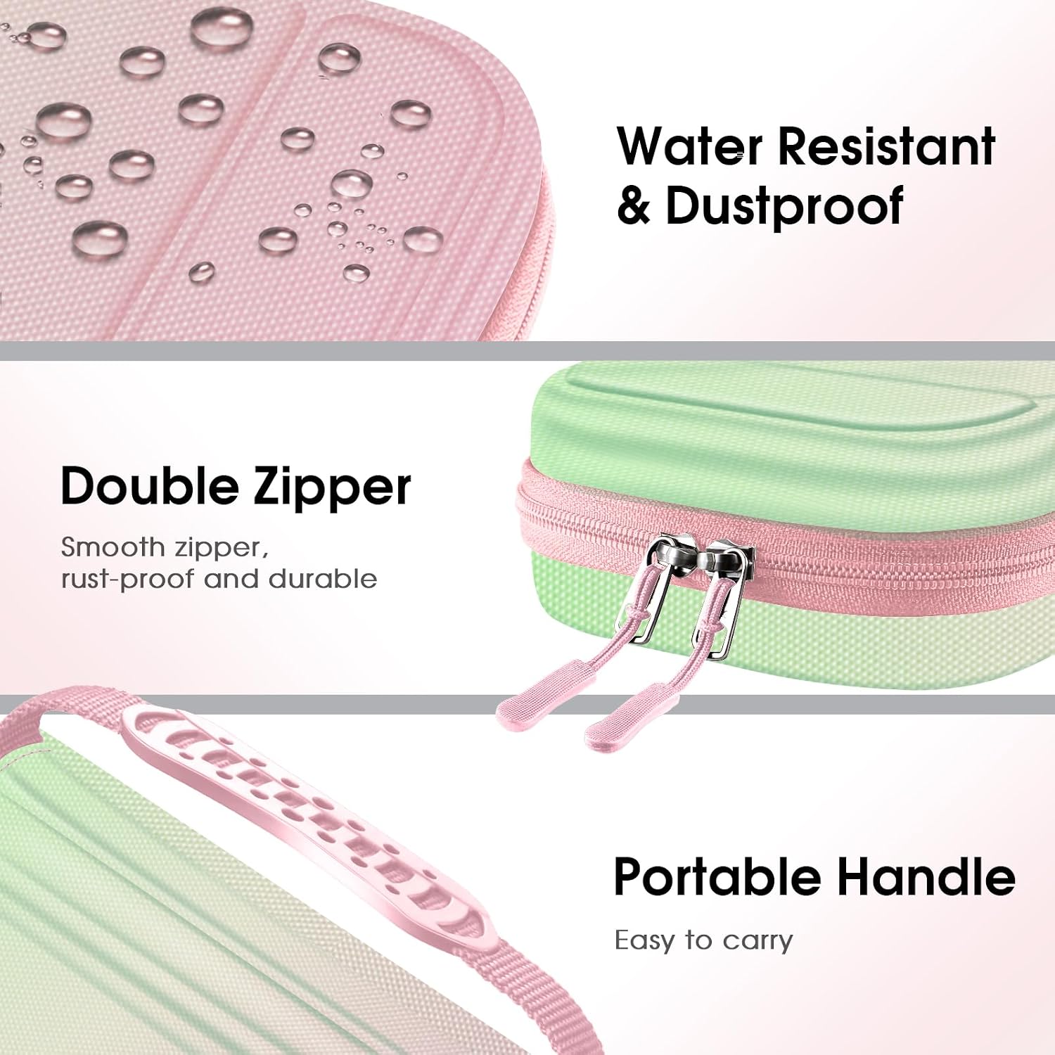 ESTUCHE RÍGIDO FINTIE PARA NINTENDO SWITCH 2 (2025) ROSA VERDE - 3