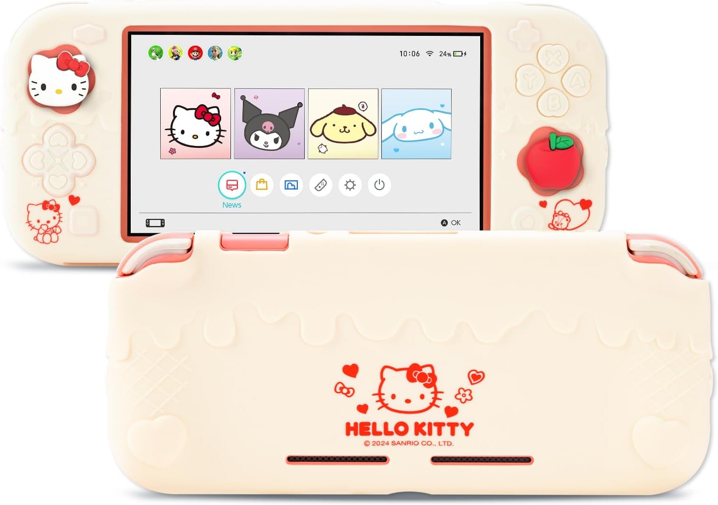 FUNDA PROTECTORA KUITMOR PARA SWITCH LITE BEIGE HELLO KITTY - 1