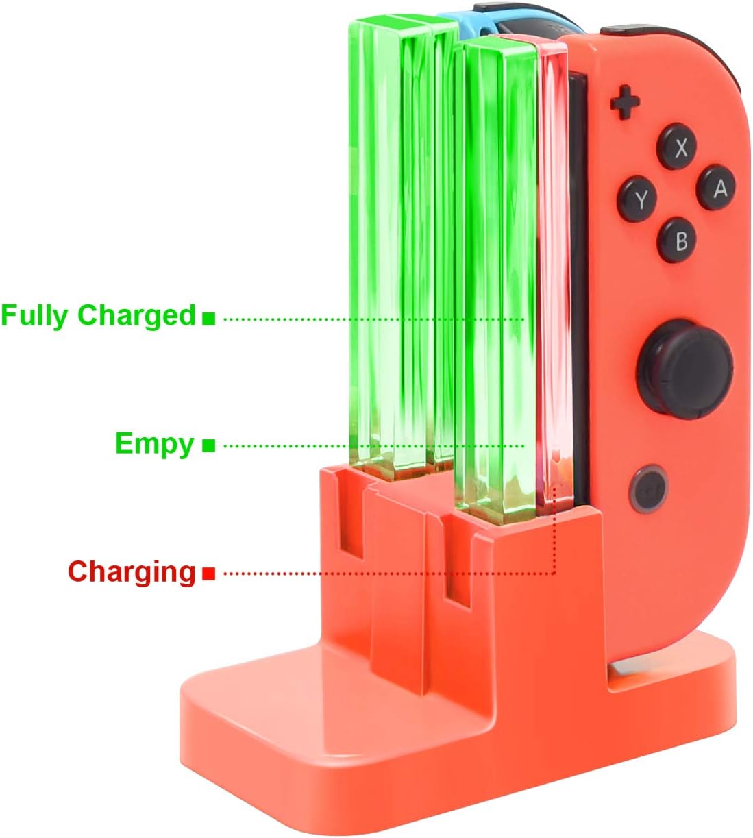 CARGADOR PARA CONTROLES SWITCH FASTSNAIL PARA JOYCONS ROJO - 5