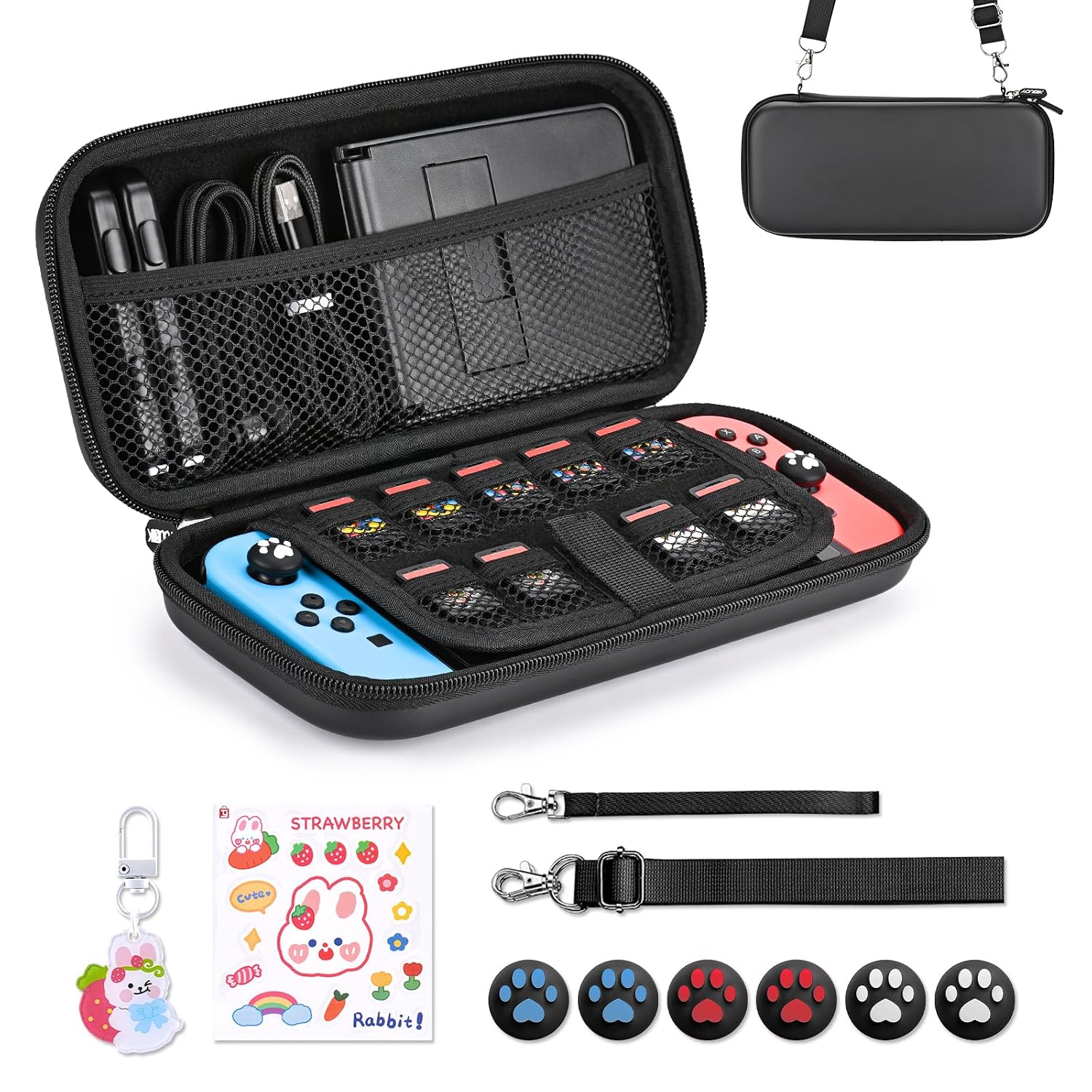 ESTUCHE PARA NINTENDO SWITCH YOUNIK SWITCH CASE 11 EN 1 NEGRO - 1