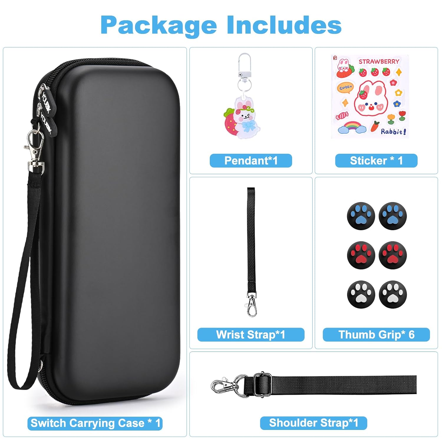 ESTUCHE PARA NINTENDO SWITCH YOUNIK SWITCH CASE 11 EN 1 NEGRO - 4