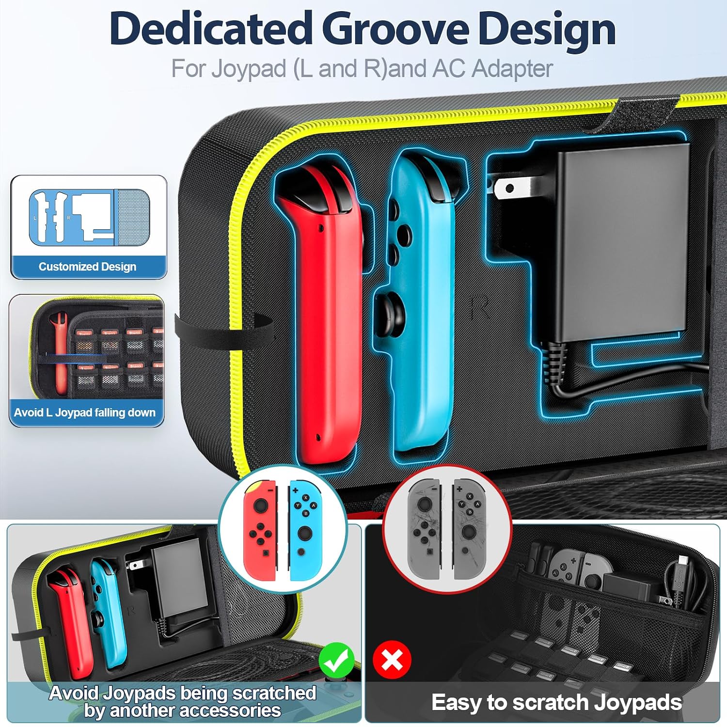 ESTUCHE PARA NINTENDO SWITCH OIVO OLED RÍGIDO AMARILLO CON CAPACIDAD PARA 20 JUEGOS - 2