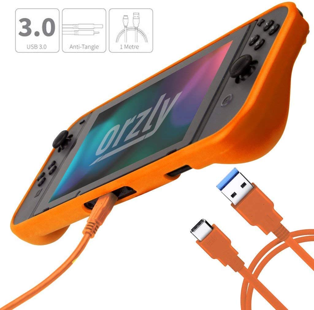 KIT DE ACCESORIOS ORZLY ESSENTIAL PARA NINTENDO SWITCH 1 Y OLED NARANJA - 3