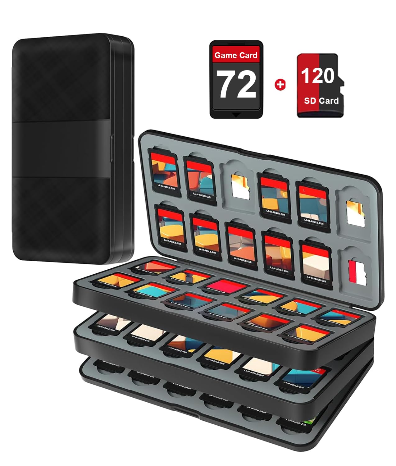 ESTUCHE PARA JUEGOS FIVTEK SWITCH COMPATIBLE SWITCH 2/SWITCH OLED/LITE CON 72 RANURAS PARA CARTUCHOS Y 120 PARA MICRO SD - 1