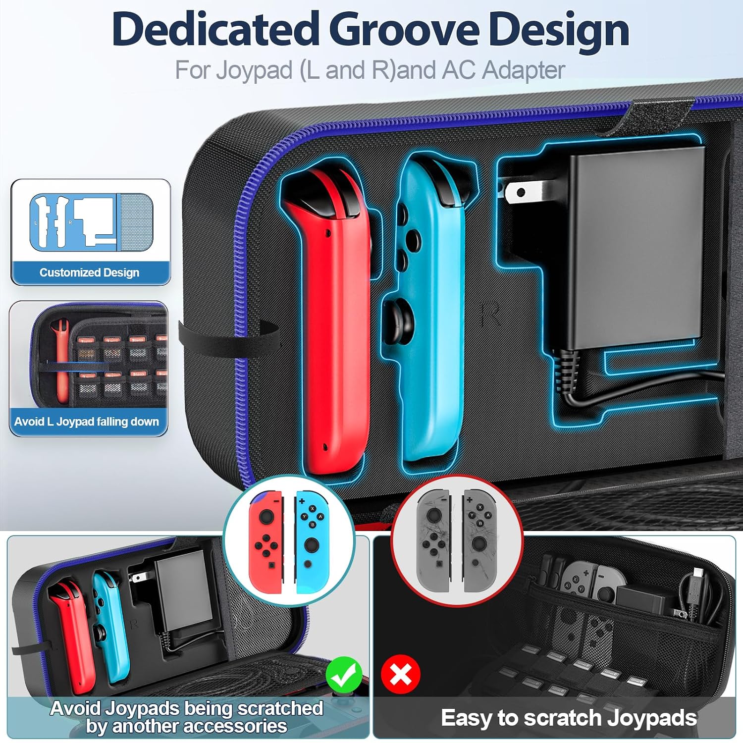 ESTUCHE PARA NINTENDO SWITCH OIVO AZUL PARA SWITCH Y OLED CON CAPACIDAD PARA 20 JUEGOS - 2