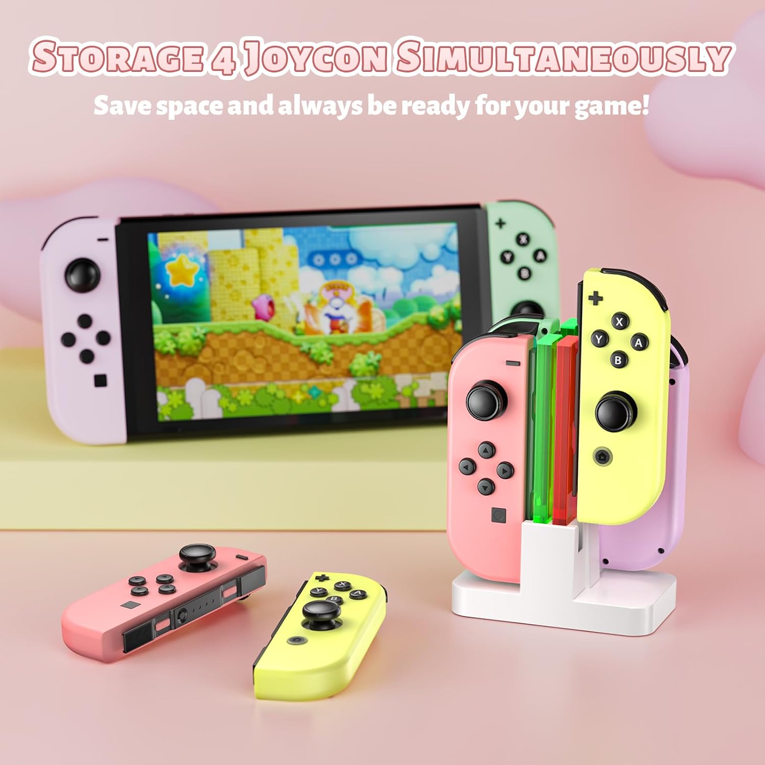 CARGADOR PARA CONTROLES SWITCH FASTSNAIL PARA JOYCONS BLANCO - 3