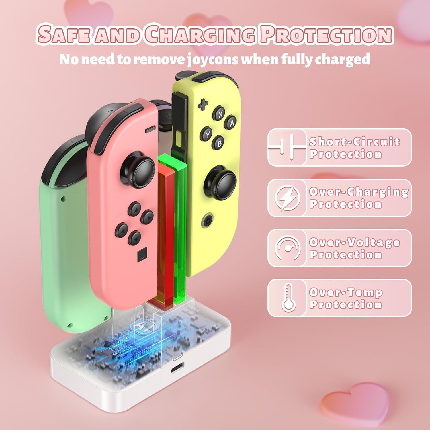 CARGADOR PARA CONTROLES SWITCH FASTSNAIL PARA JOYCONS BLANCO - 4