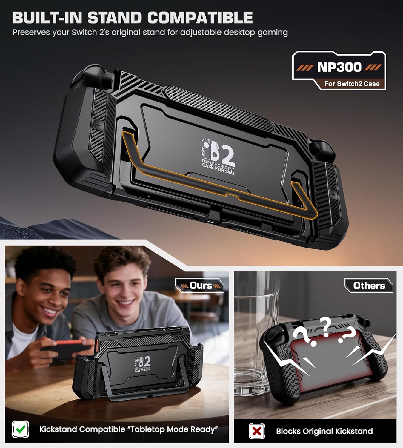FUNDA PROTECTORA NINABXY PARA NINTENDO SWITCH 2 TRANSPARENTE CON LIBERACIÓN RÁPIDA JOY-CON - 4
