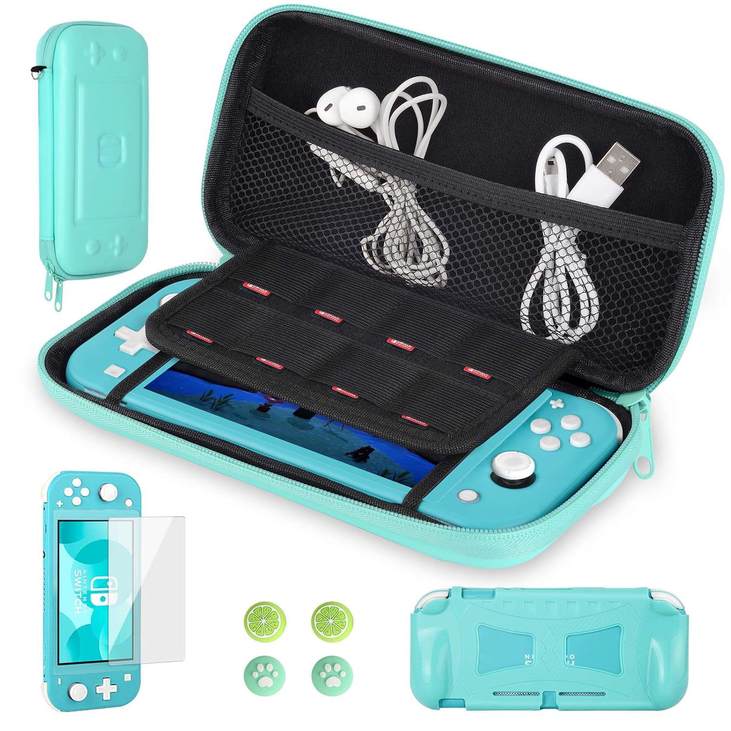 ESTUCHE COBAK PARA NINTENDO SWITCH LITE CON PROTECTOR DE PANTALLA VERDE - 1