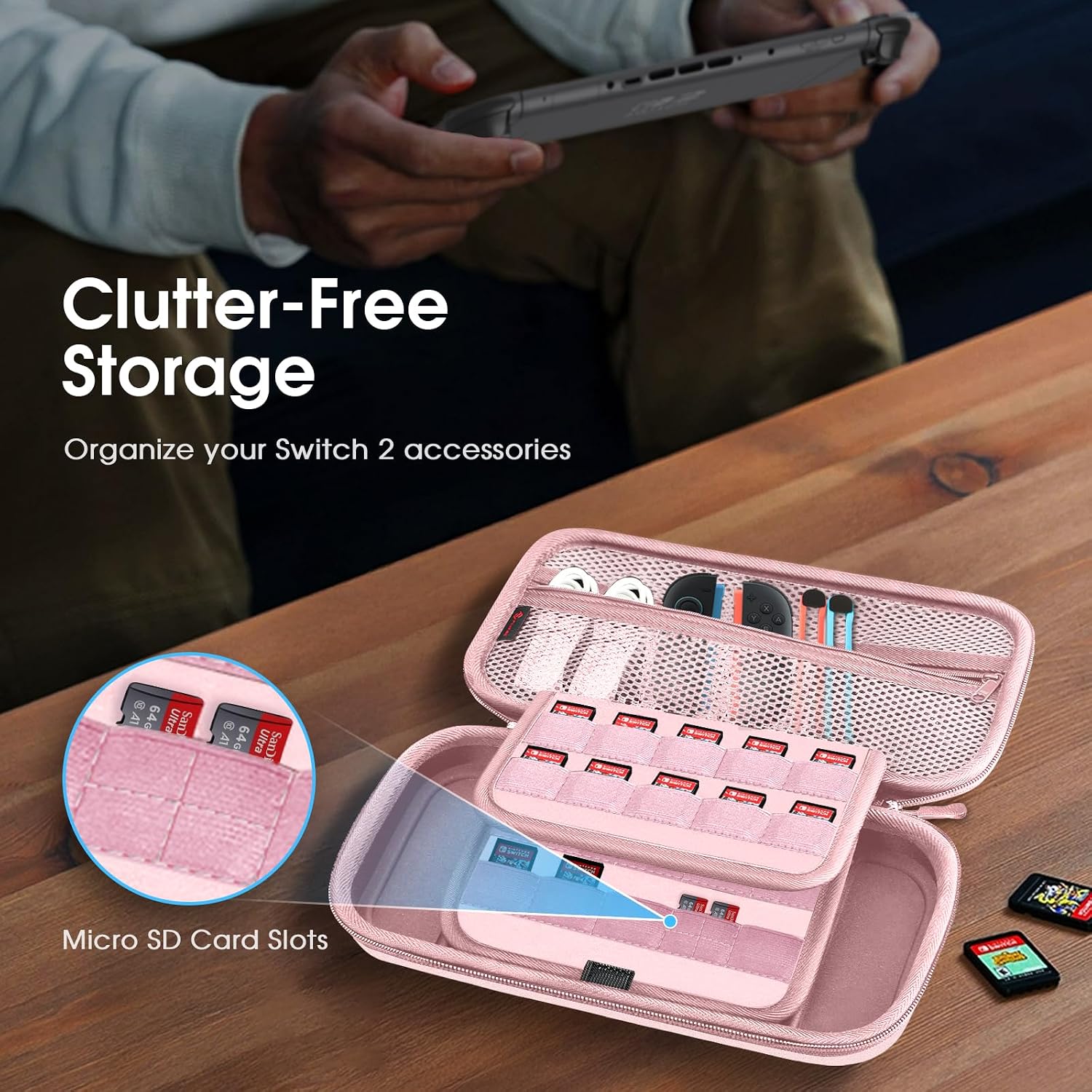 ESTUCHE RÍGIDO FINTIE PARA NINTENDO SWITCH 2 (2025) ROSE GOLD - 4
