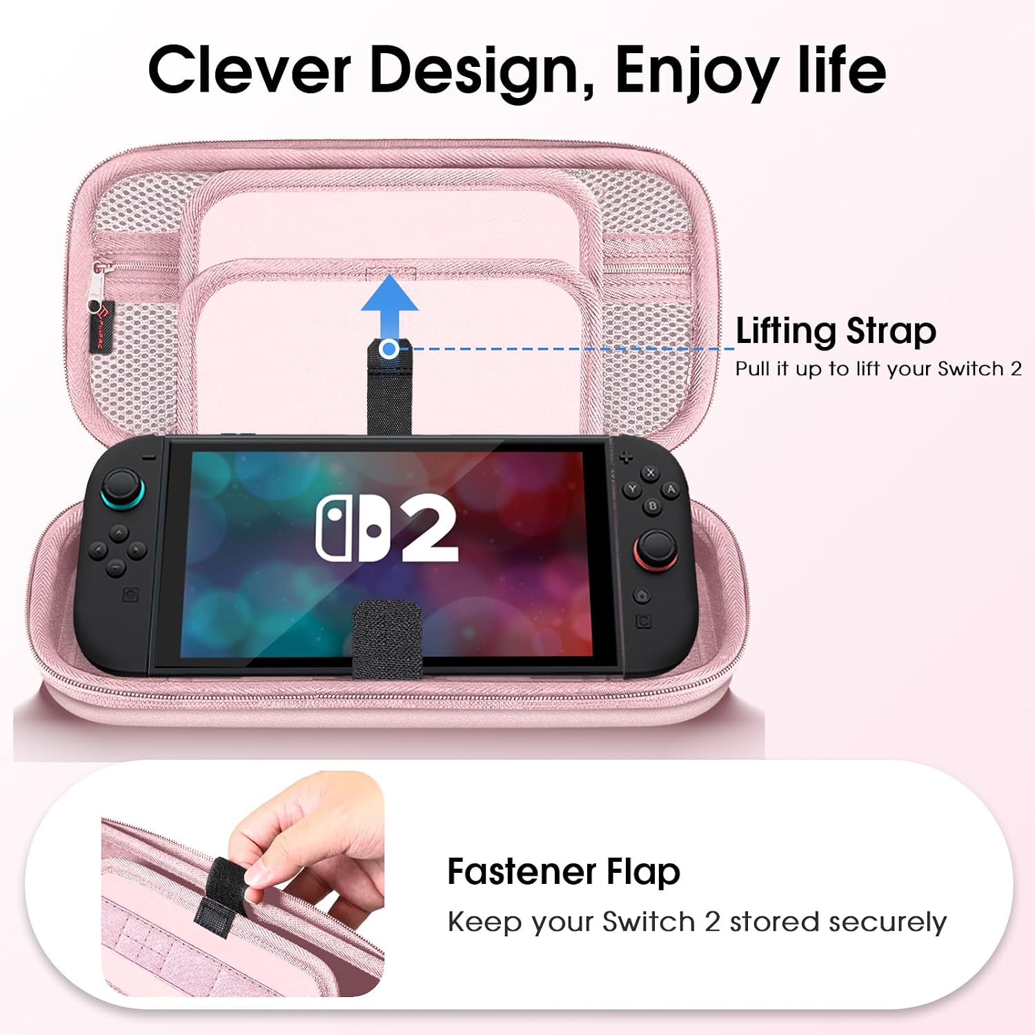 ESTUCHE RÍGIDO FINTIE PARA NINTENDO SWITCH 2 (2025) ROSE GOLD - 5