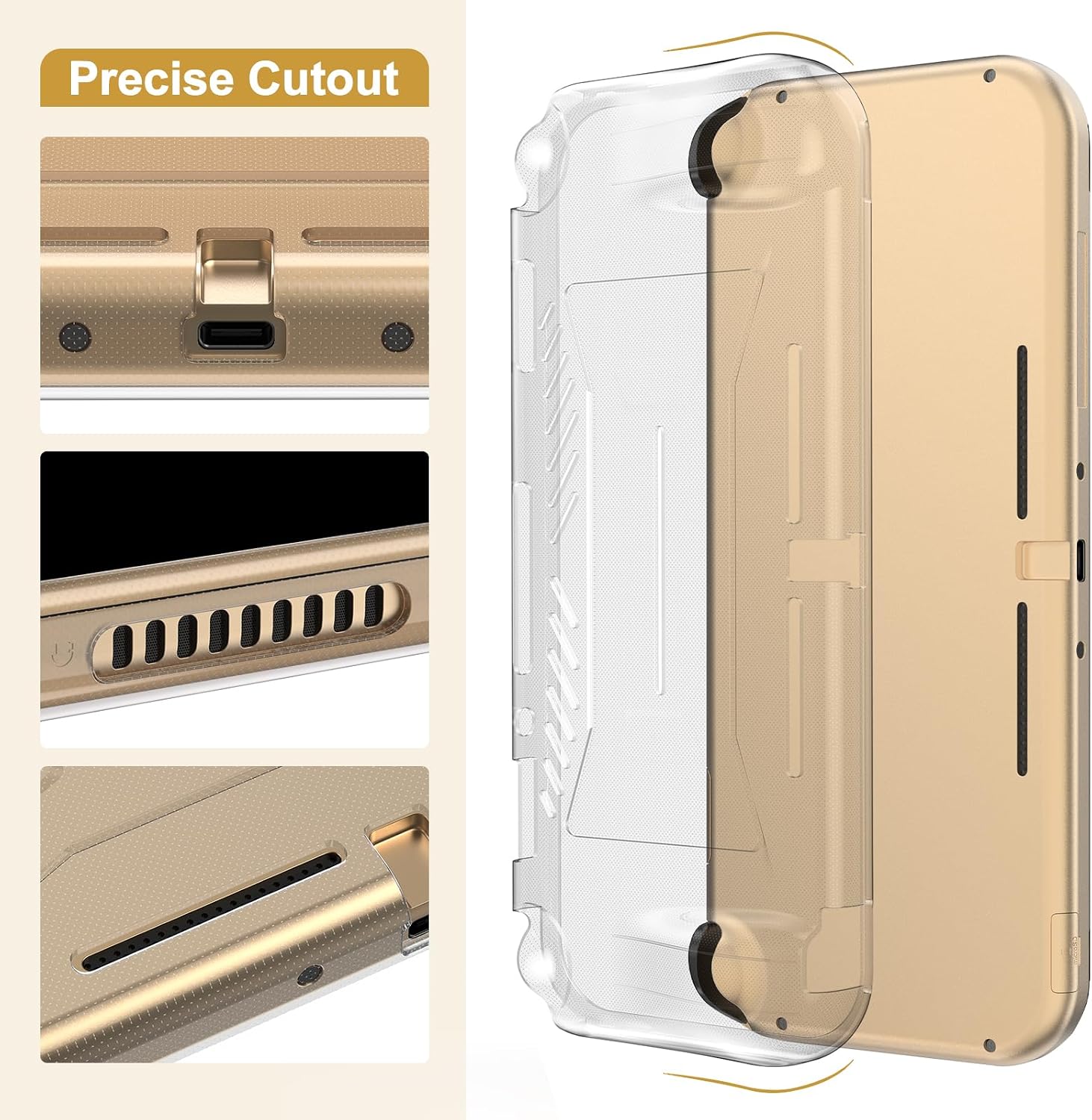 FUNDA PARA SWITCH LITE INNOAURA CON 18 ACCESORIOS DORADA - 5