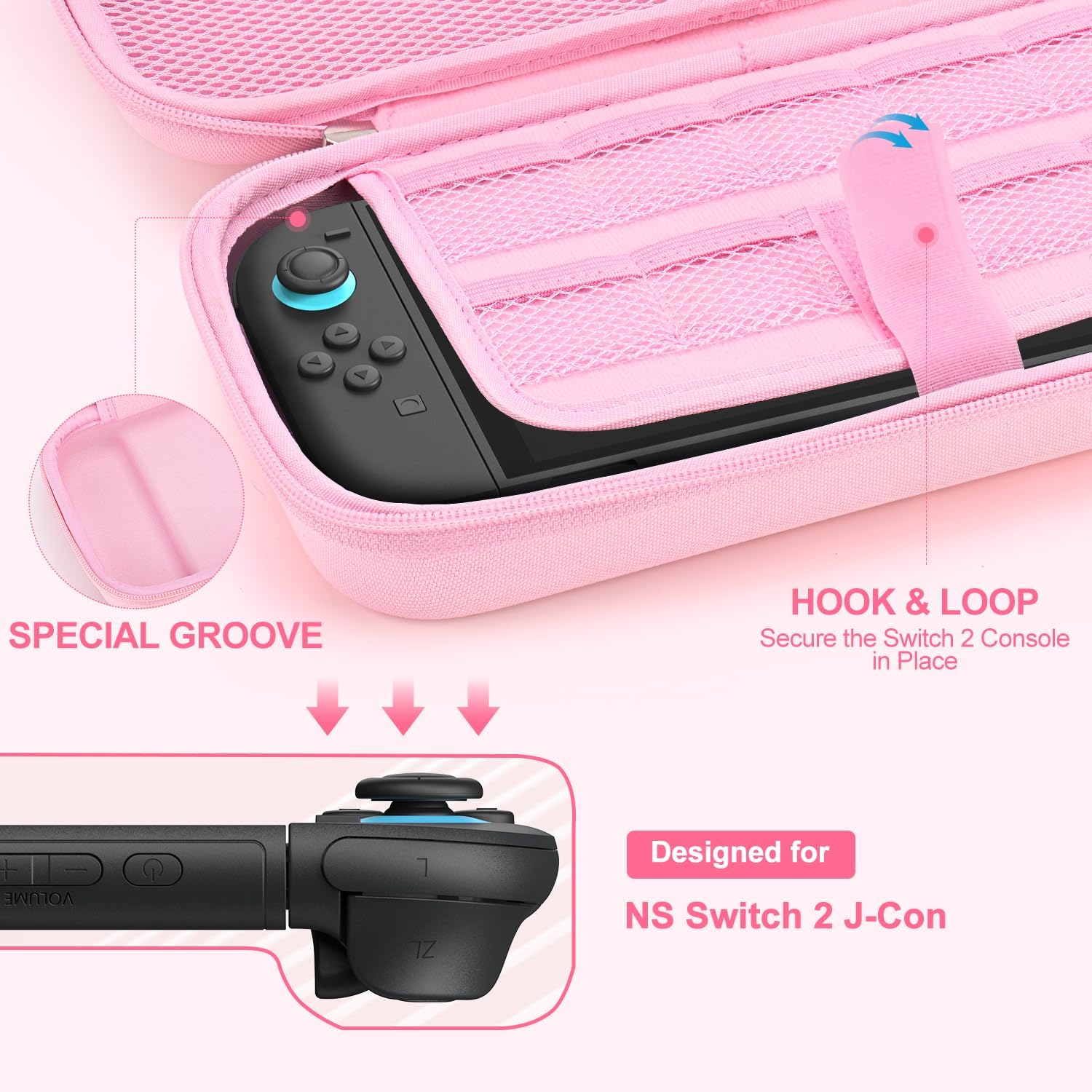 FUNDA PARA NINTENDO SWITCH 2 INNOAURA 14 EN 1 ROSA - 4
