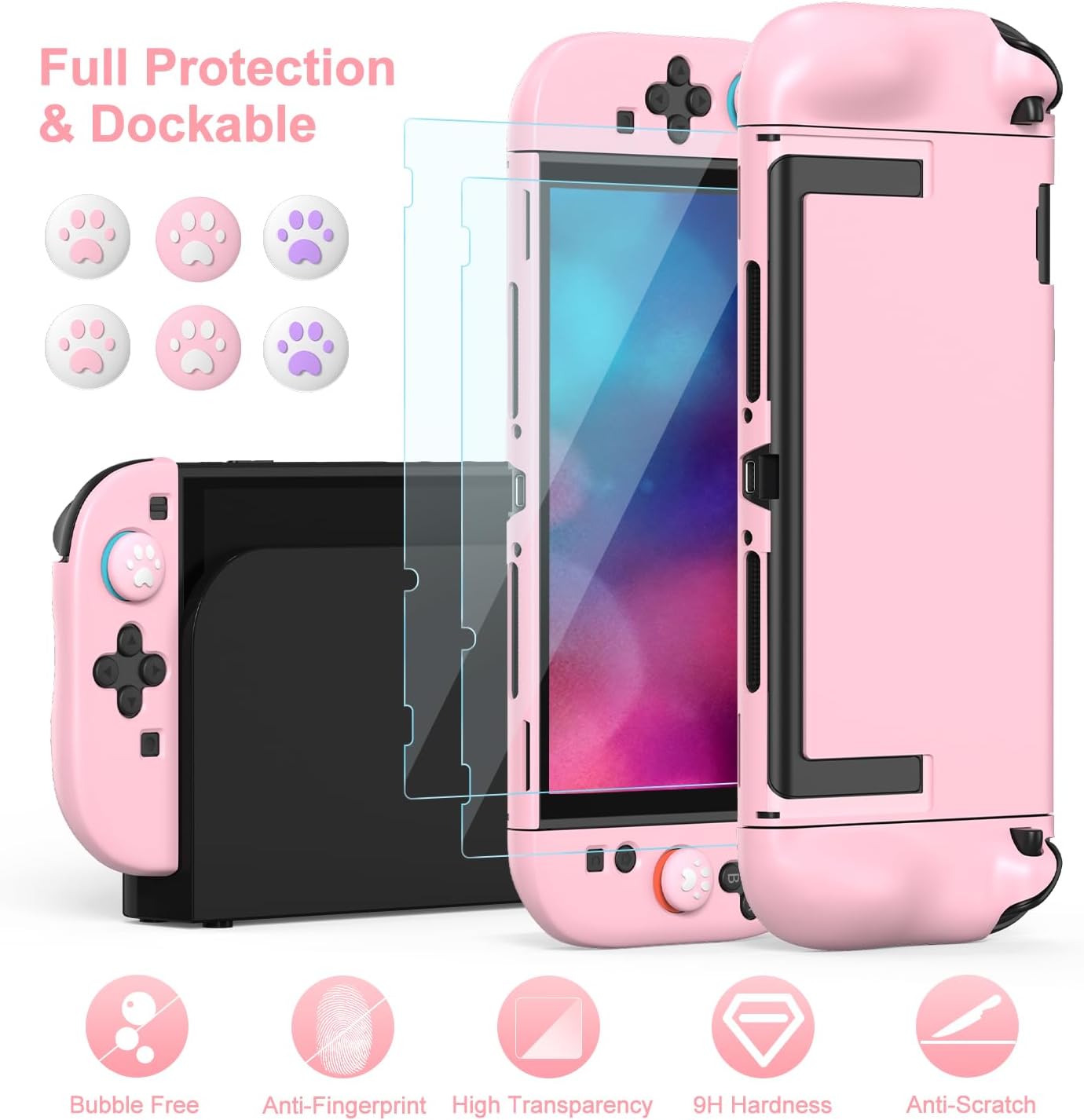FUNDA PARA NINTENDO SWITCH 2 INNOAURA 14 EN 1 ROSA - 5