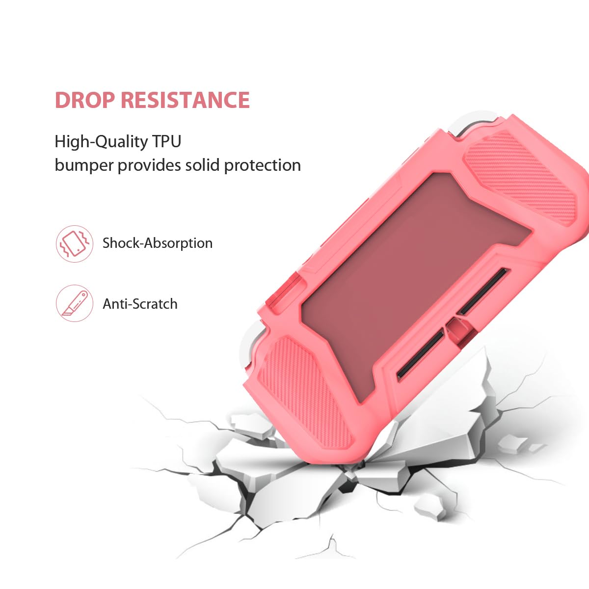 FUNDA PROTECTORA FIWWAT PARA NINTENDO SWITCH LITE ROSA - 3