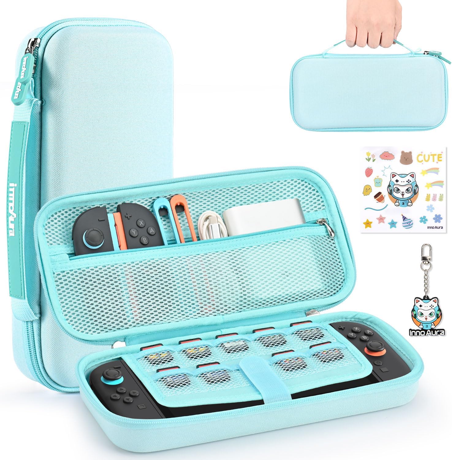 ESTUCHE PARA NINTENDO SWITCH 2 INNOAURA 2025 AZUL CON 9 RANURAS PARA JUEGOS - 1