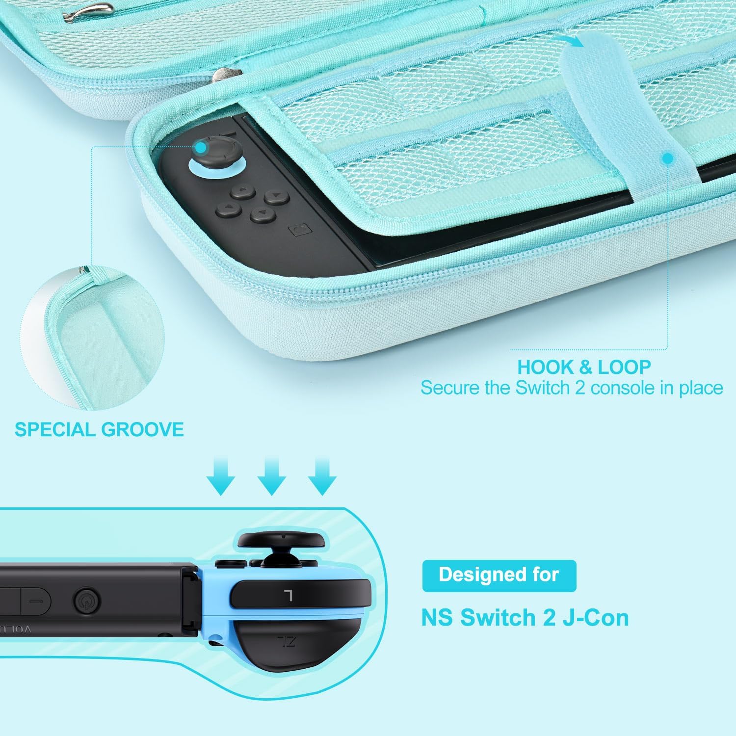 ESTUCHE PARA NINTENDO SWITCH 2 INNOAURA 2025 AZUL CON 9 RANURAS PARA JUEGOS - 3