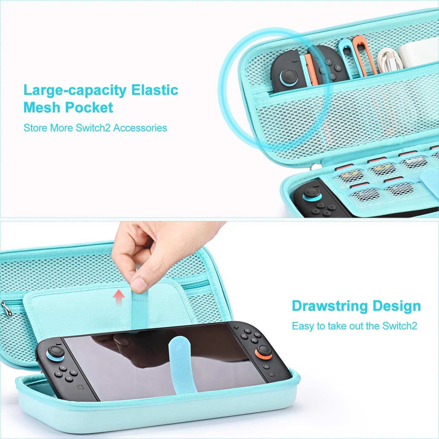 ESTUCHE PARA NINTENDO SWITCH 2 INNOAURA 2025 AZUL CON 9 RANURAS PARA JUEGOS - 4