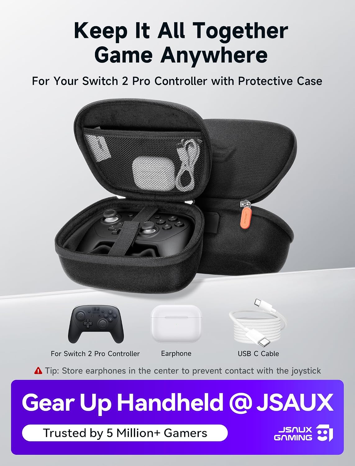 ESTUCHE PROTECTOR JSAUX PARA NINTENDO SWITCH 2 PRO CONTROLLER CLASSIC STYLE - 2