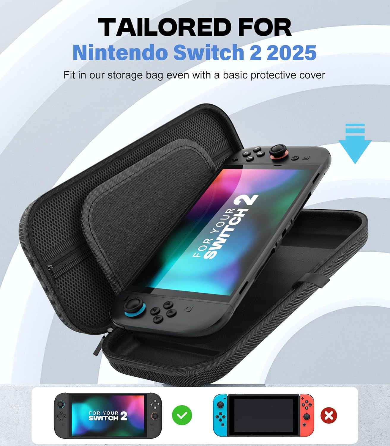 ESTUCHE MOKO PARA NINTENDO SWITCH 2 2025 CON CAPACIDAD PARA 10 CARTUCHOS Y BOLSILLOS - 2