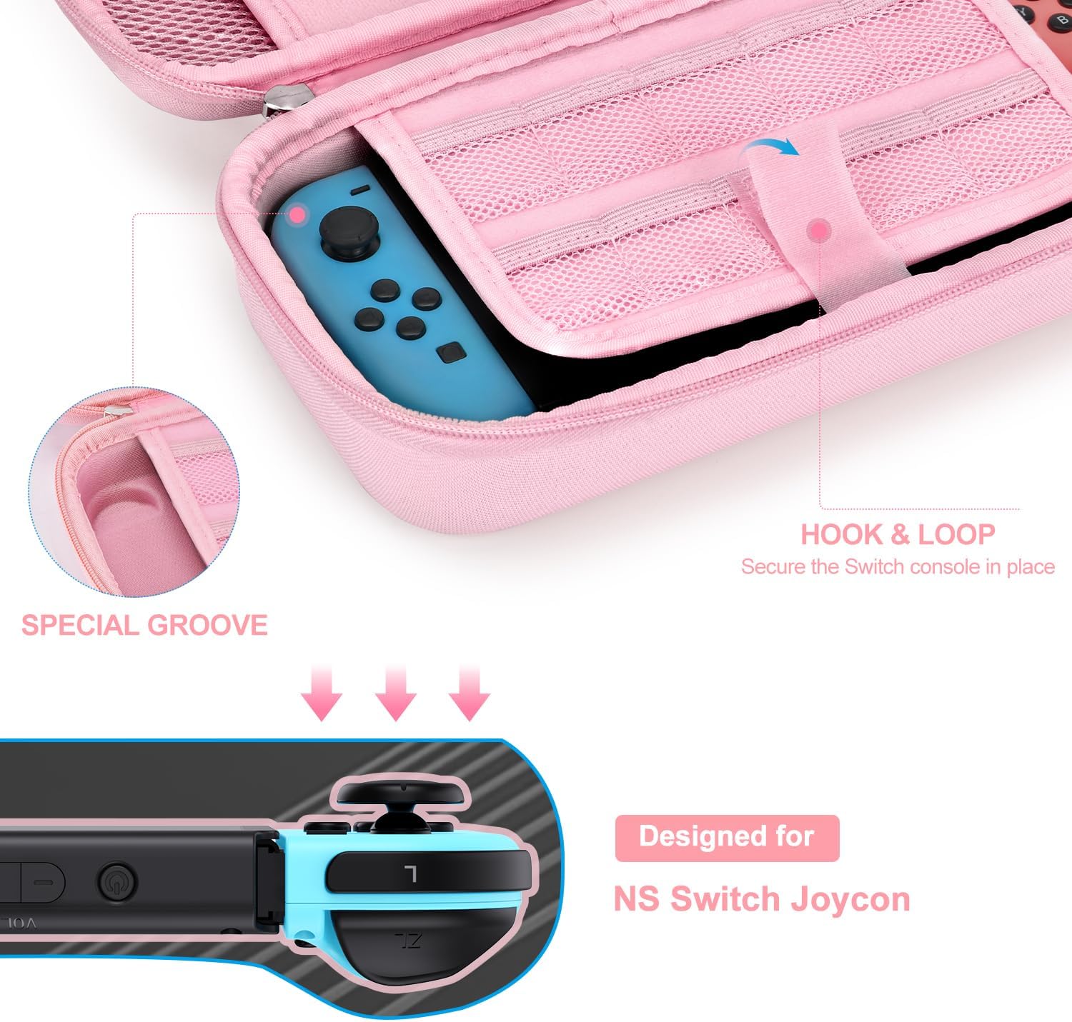 CASE PARA NINTENDO SWITCH INNOAURA 19 EN 1 ROSA - 3