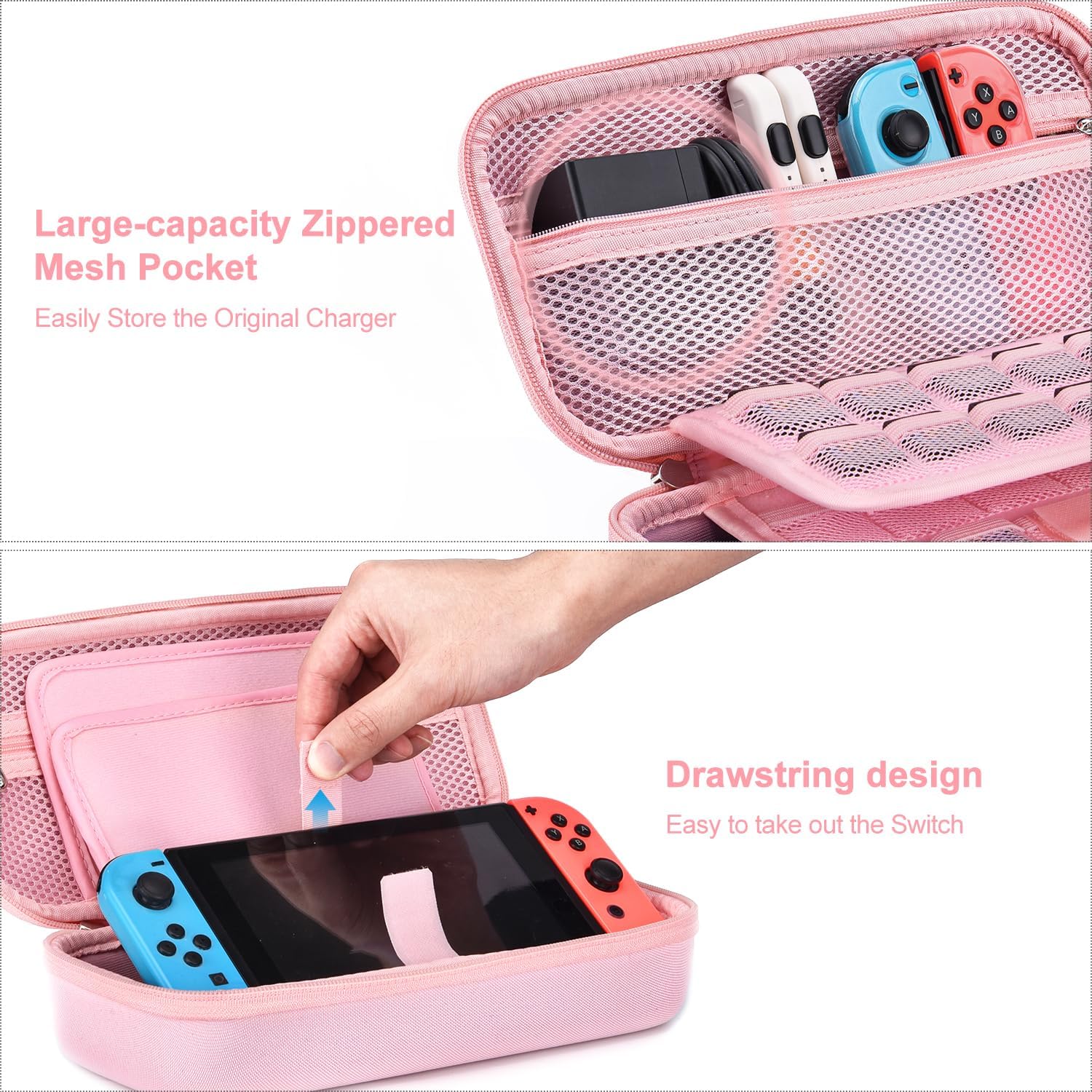 CASE PARA NINTENDO SWITCH INNOAURA 19 EN 1 ROSA - 4
