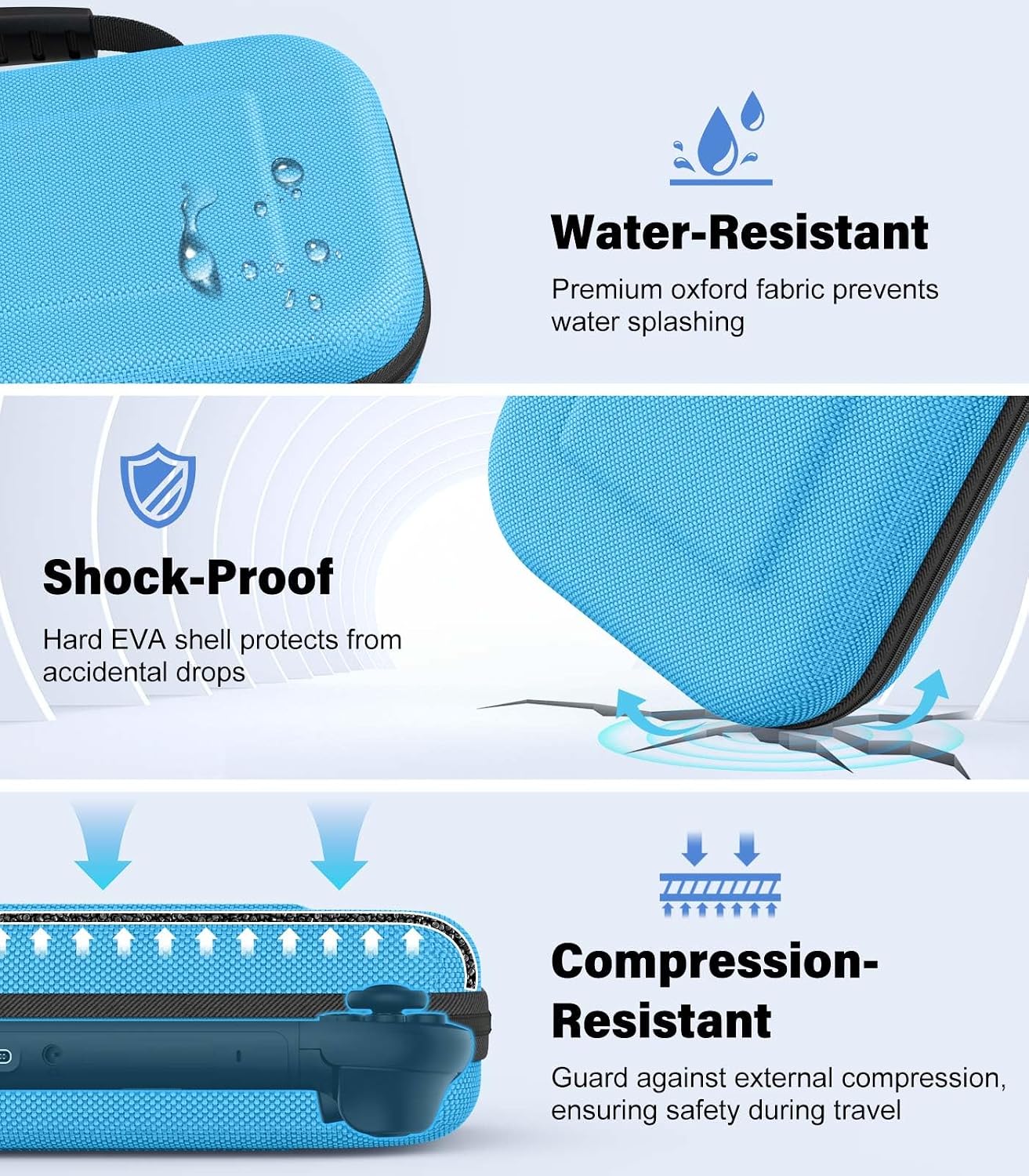 ESTUCHE MOKO PARA NINTENDO SWITCH 2 2025 CON CAPACIDAD PARA 10 CARTUCHOS COLOR AZUL - 5