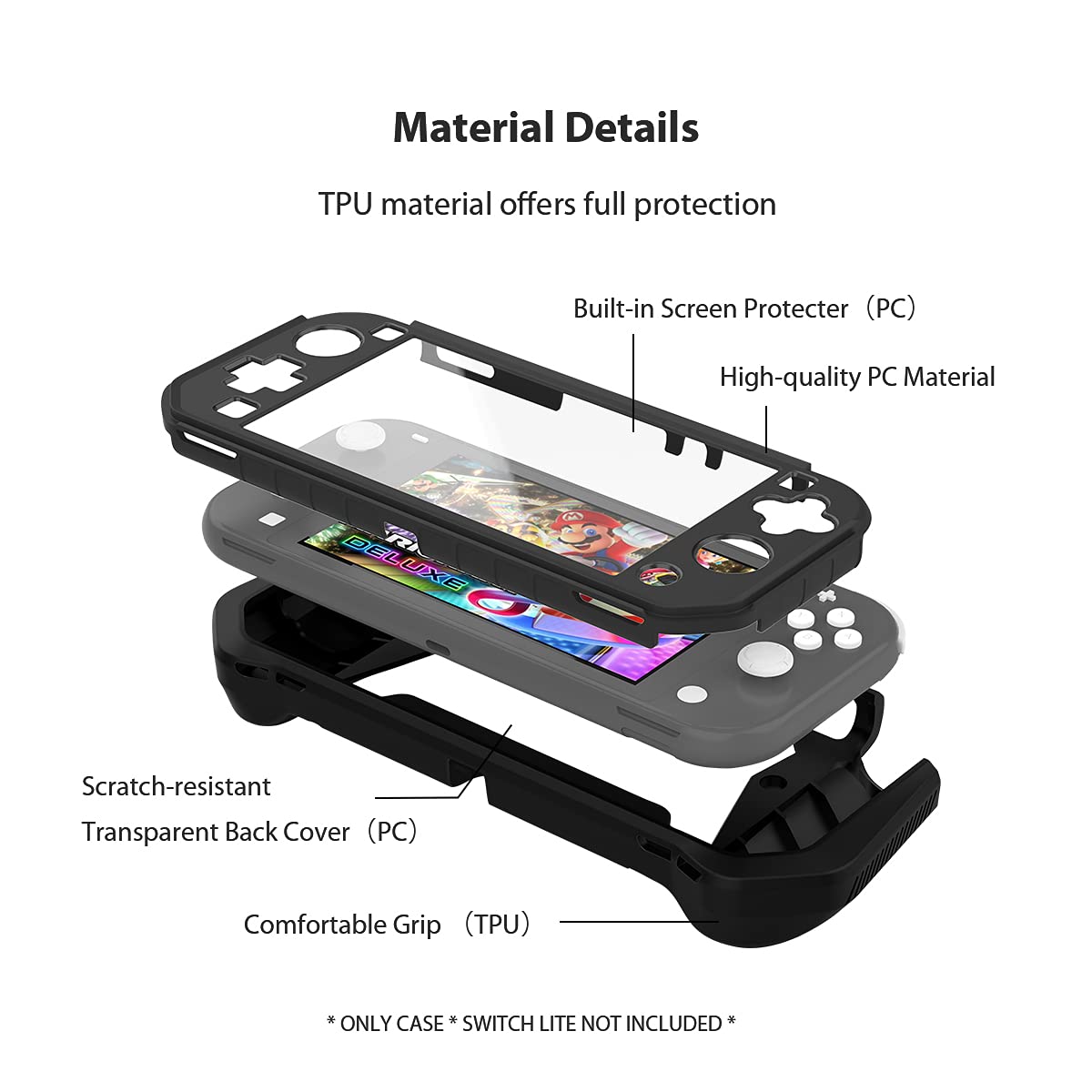 FUNDA PROTECTORA FIWWAT PARA NINTENDO SWITCH LITE AMARILLA - 5