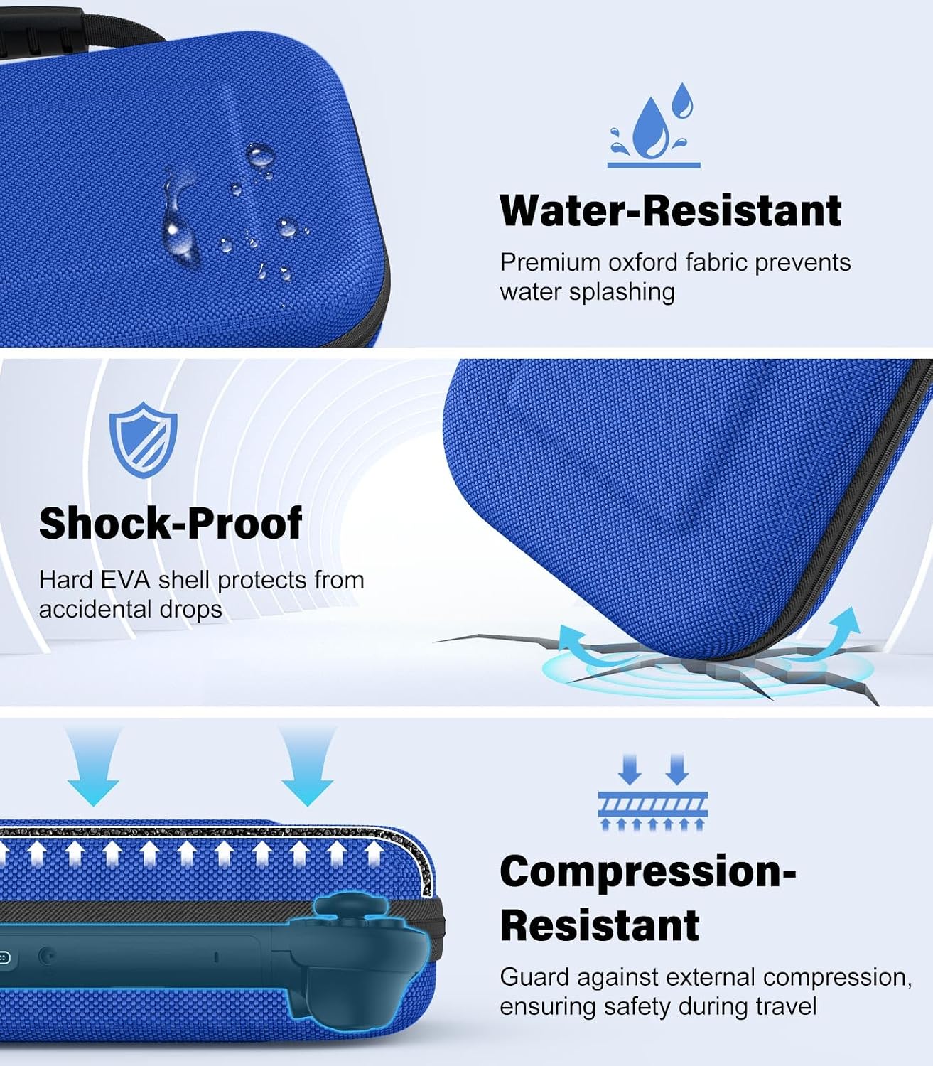 FUNDA MOKO PARA NINTENDO SWITCH 2 2025 INDIGO CON CAPACIDAD PARA 10 CARTUCHOS Y BOLSILLOS - 5